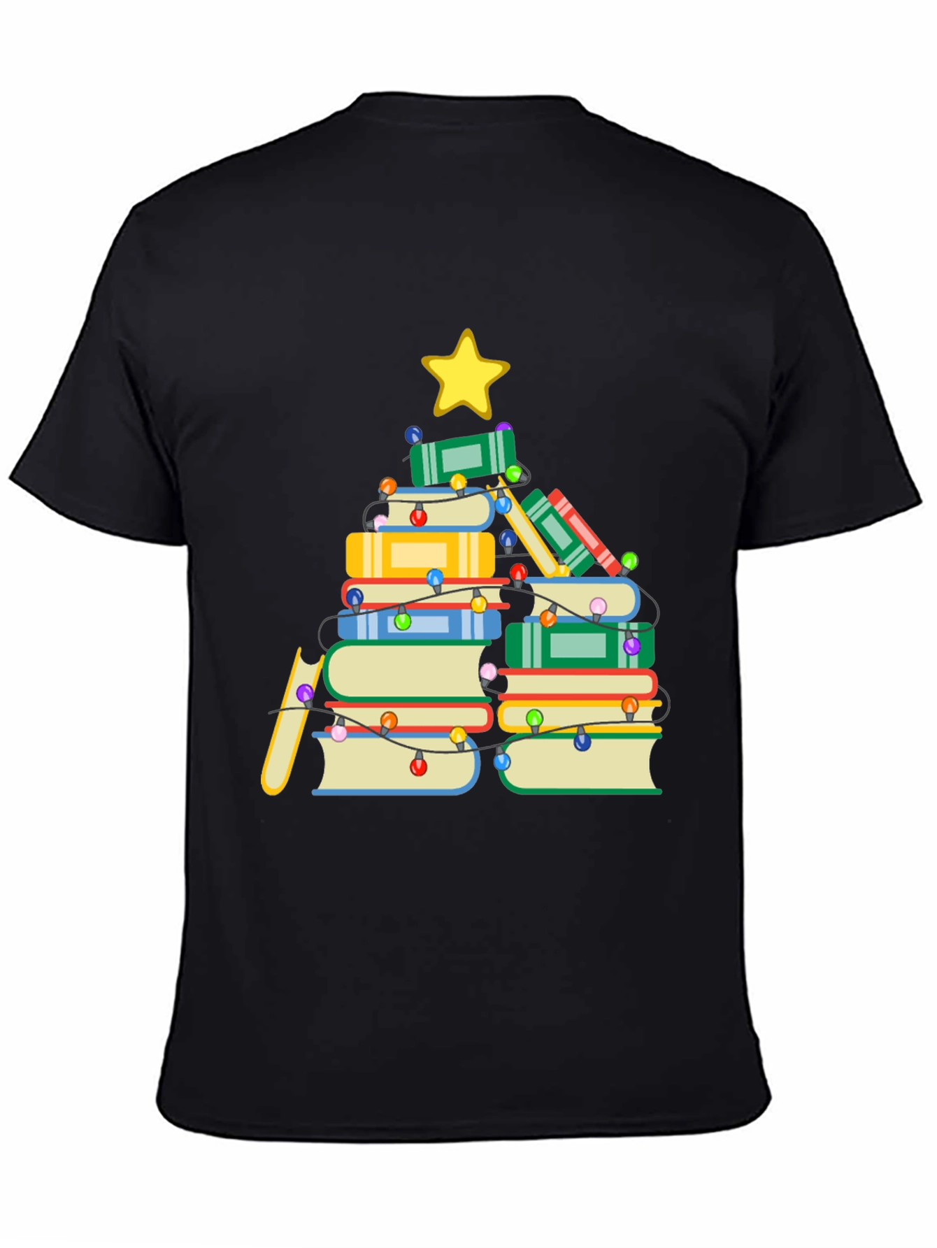 Book Christmas Tree T-Shirt - Holiday Reading