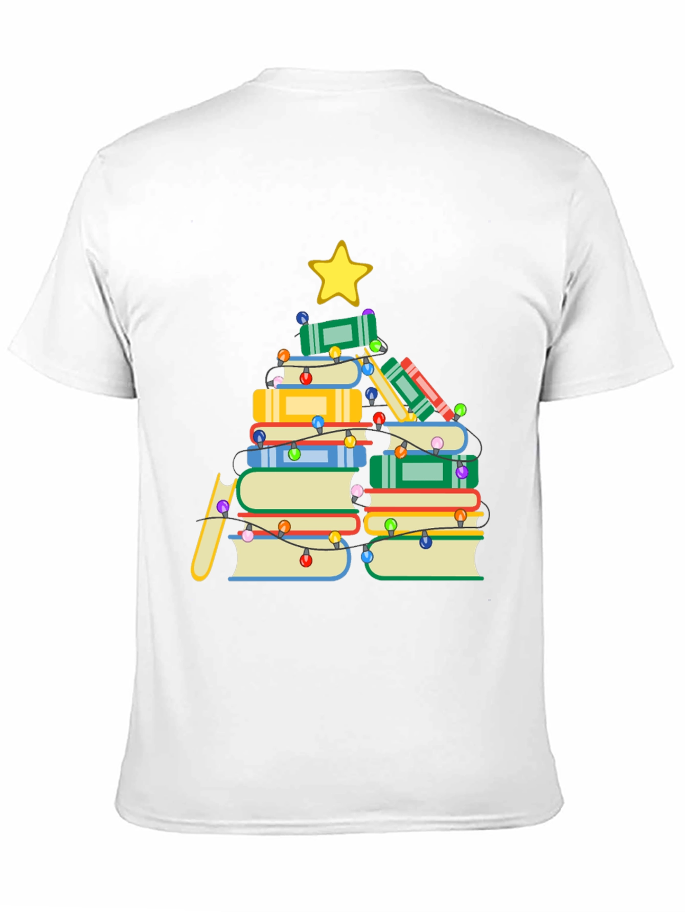 Book Christmas Tree T-Shirt - Holiday Reading
