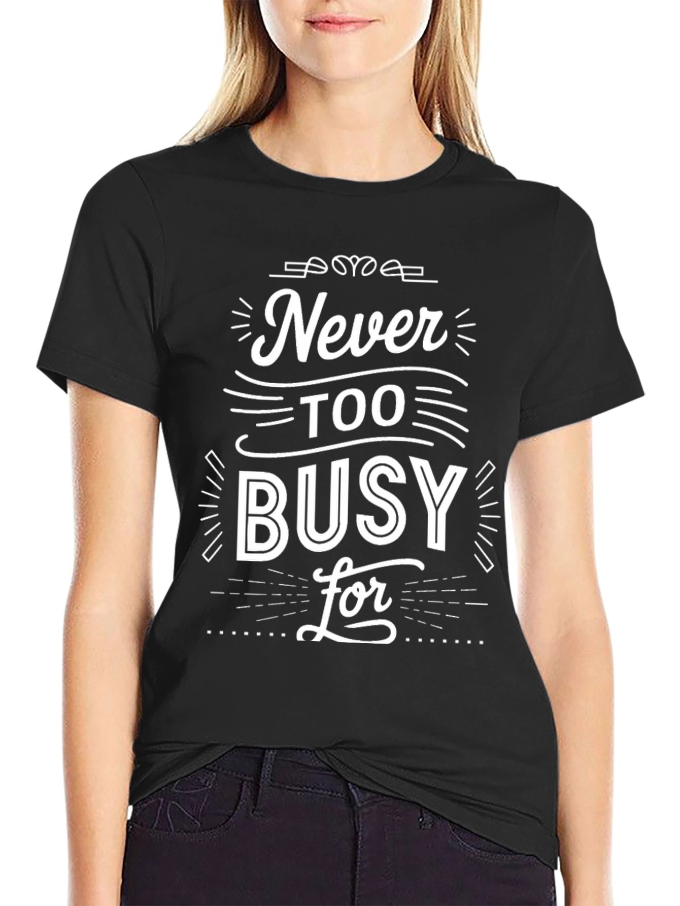 Never Too Busy Graphic Tee - Black