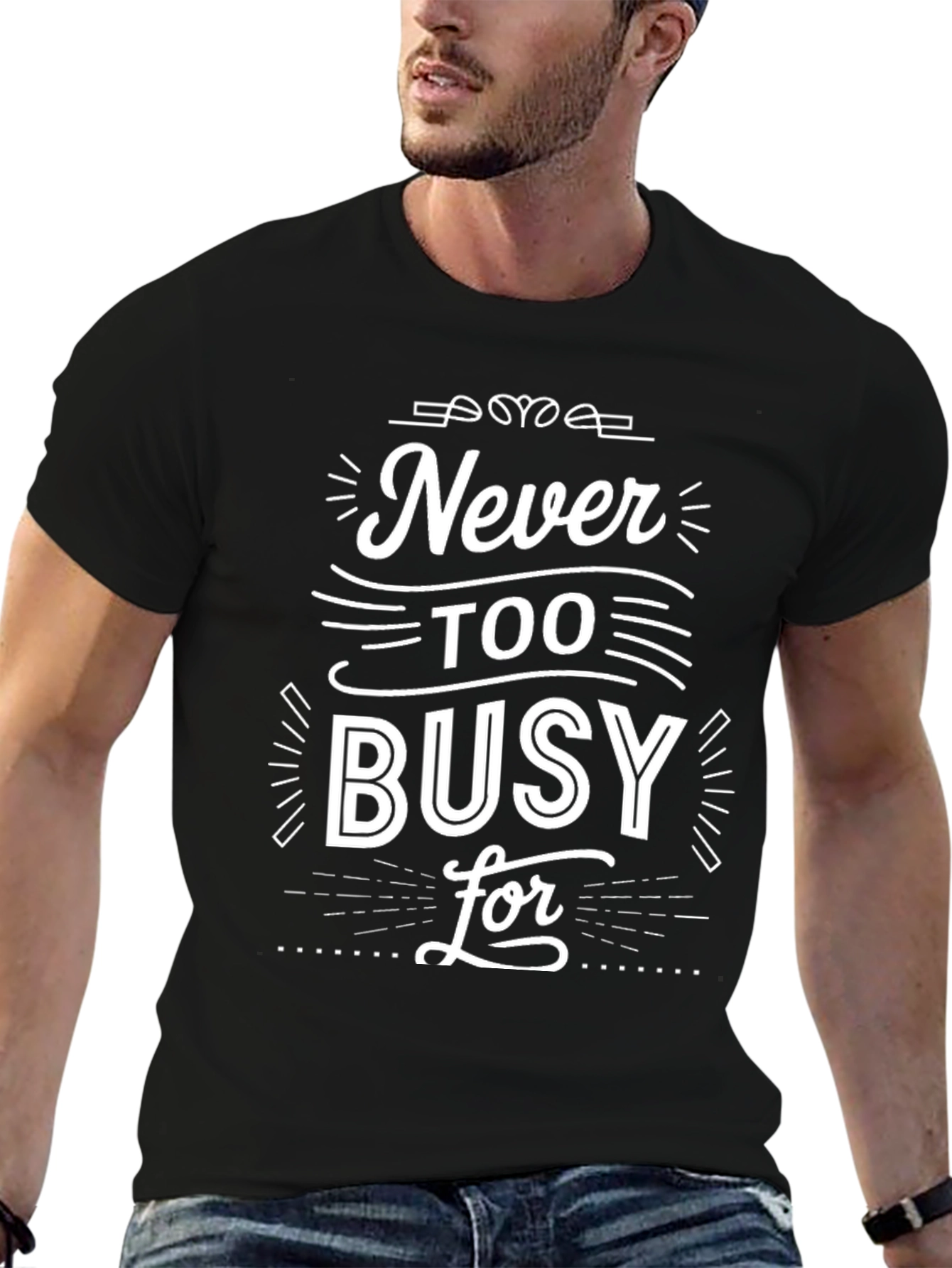 Never Too Busy Graphic Tee - Black