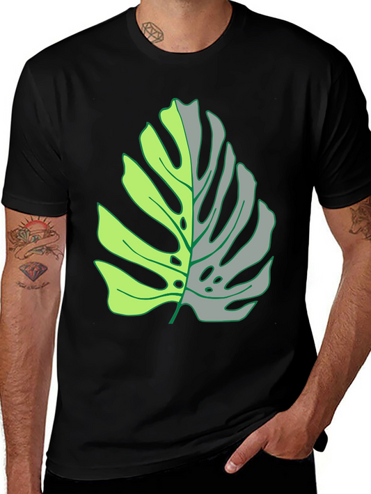 Two-Tone Monstera Leaf Graphic Tee