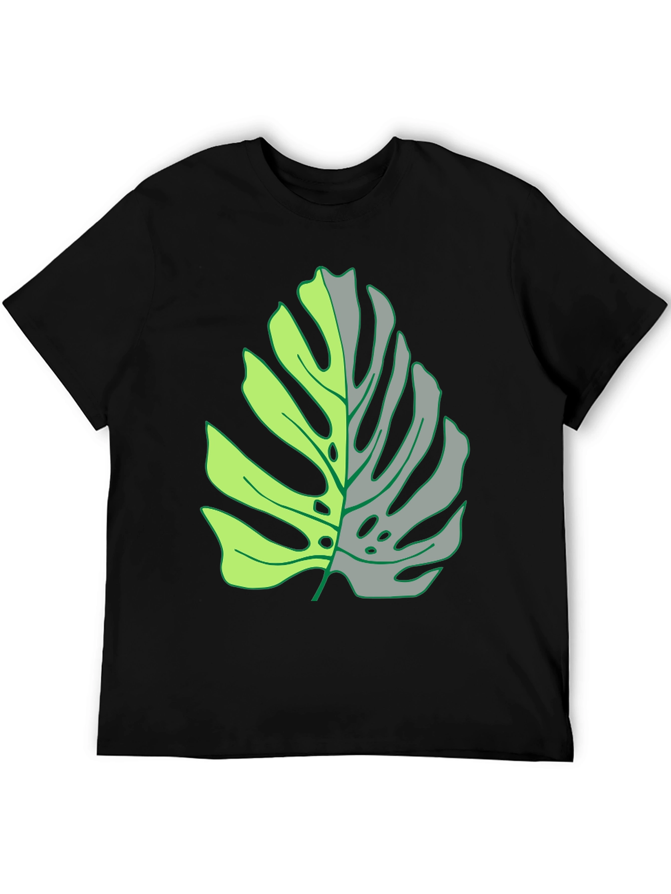 Two-Tone Monstera Leaf Graphic Tee