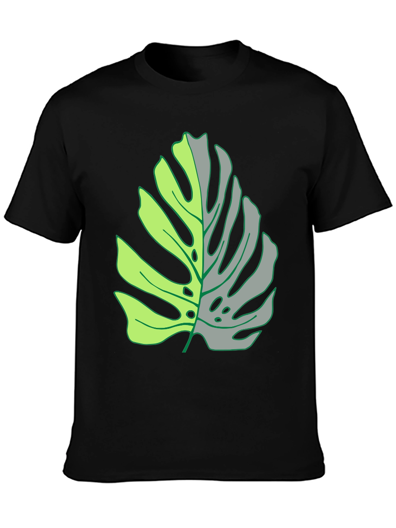 Two-Tone Monstera Leaf Graphic Tee