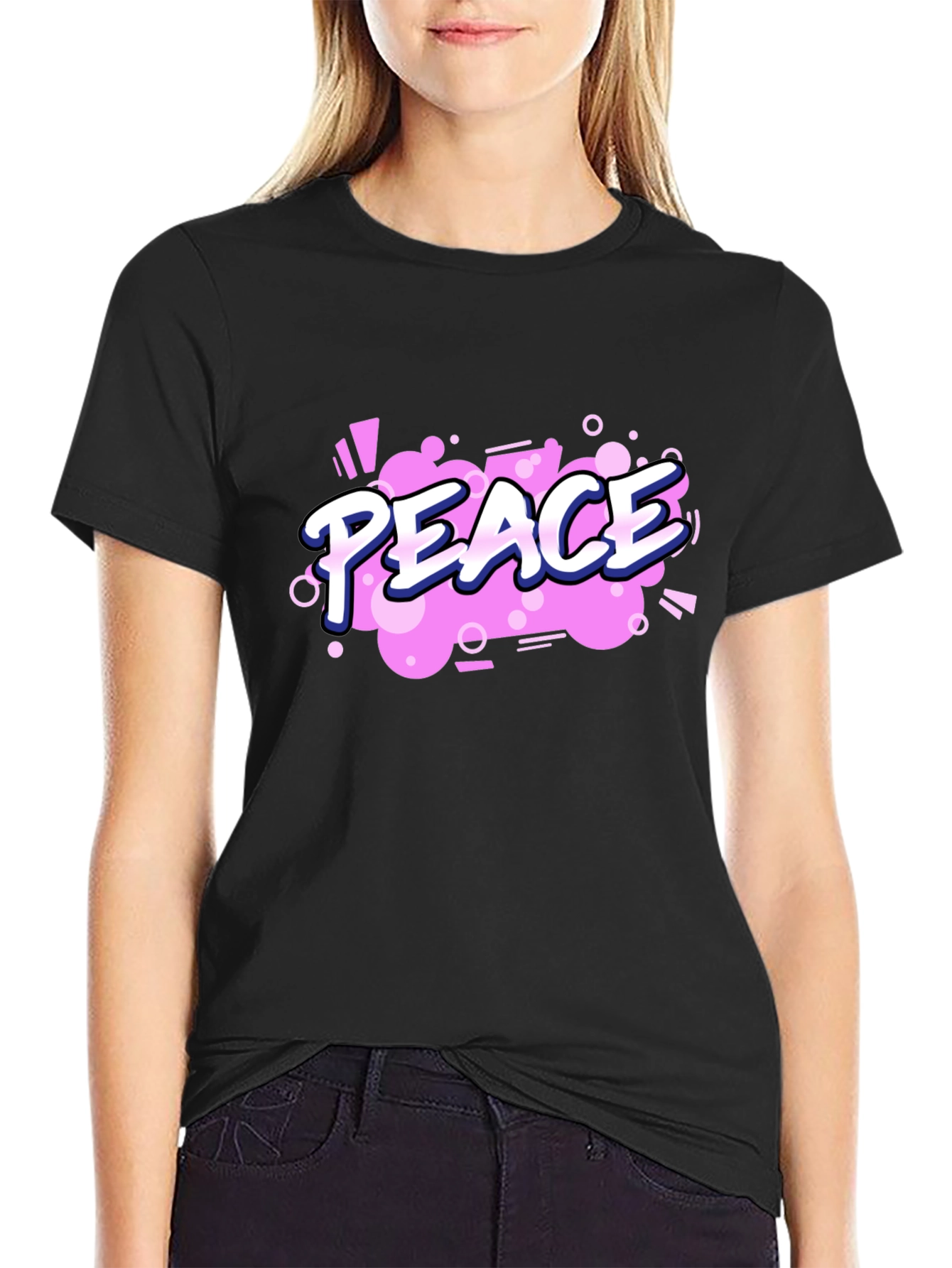 Peace Graphic Black T-Shirt