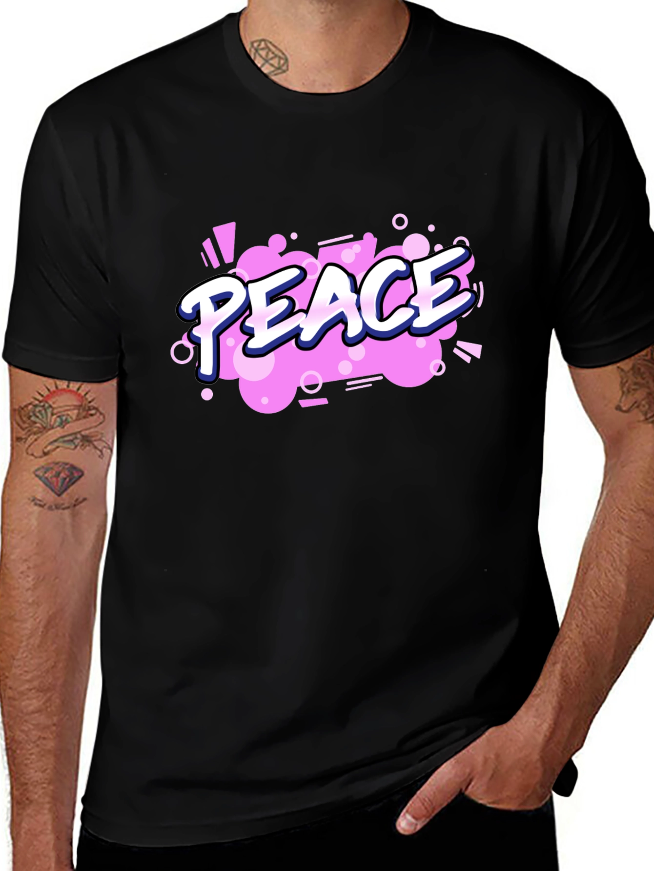 Peace Graphic Black T-Shirt