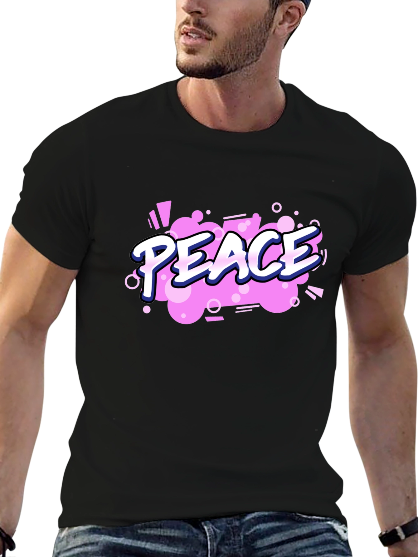 Peace Graphic Black T-Shirt