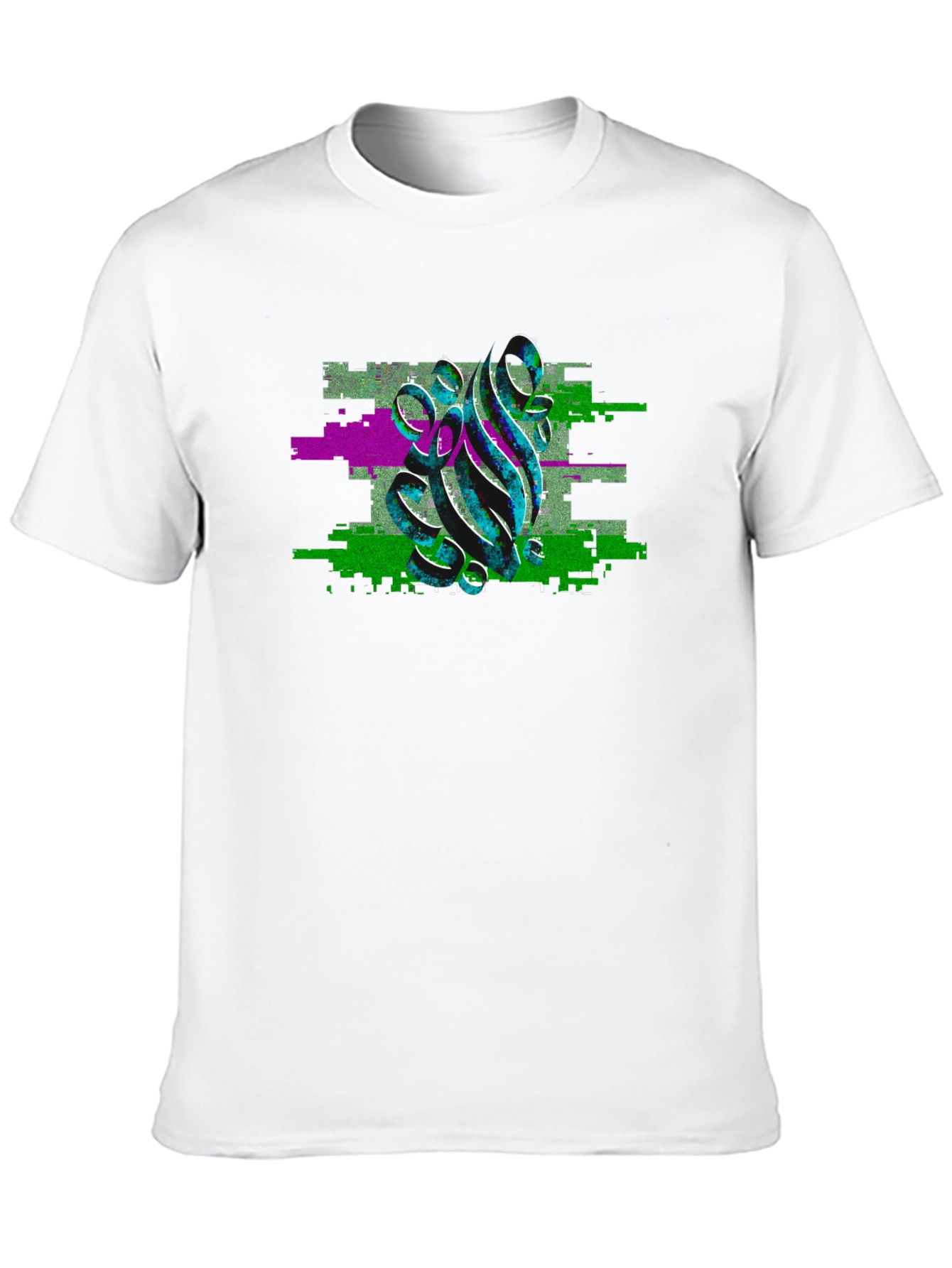 Glitch Art Graphic Black T-Shirt