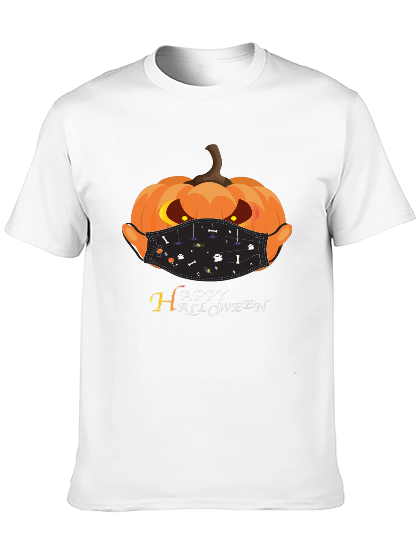 Halloween Pumpkin Face Mask T-Shirt