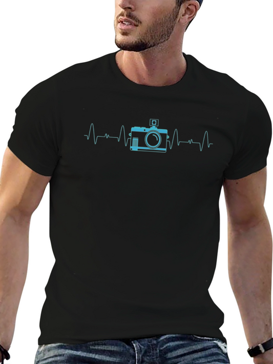 Camera Heartbeat Graphic T-Shirt