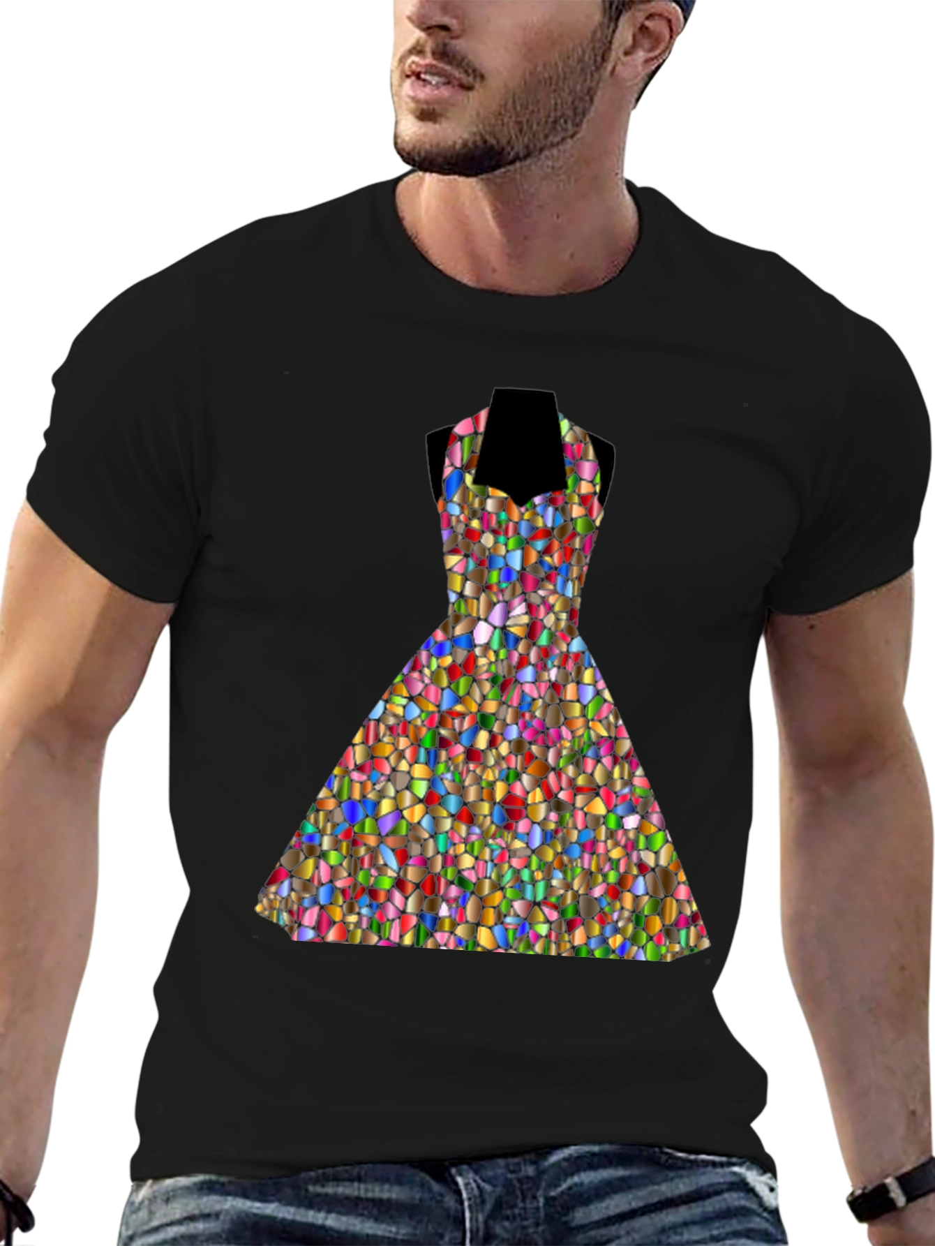 Stained Glass Dress Graphic Tee - Unique Design