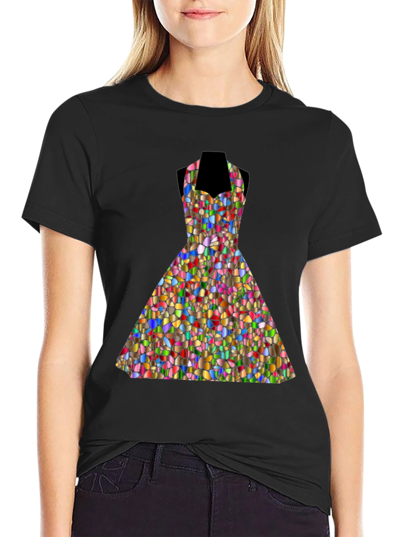 Stained Glass Dress Graphic Tee - Unique Design