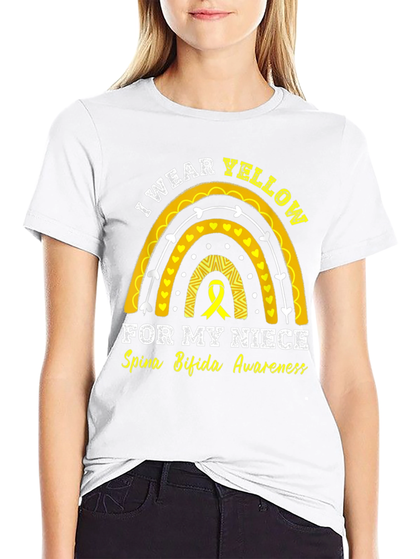 Spina Bifida Awareness Yellow Ribbon T-Shirt