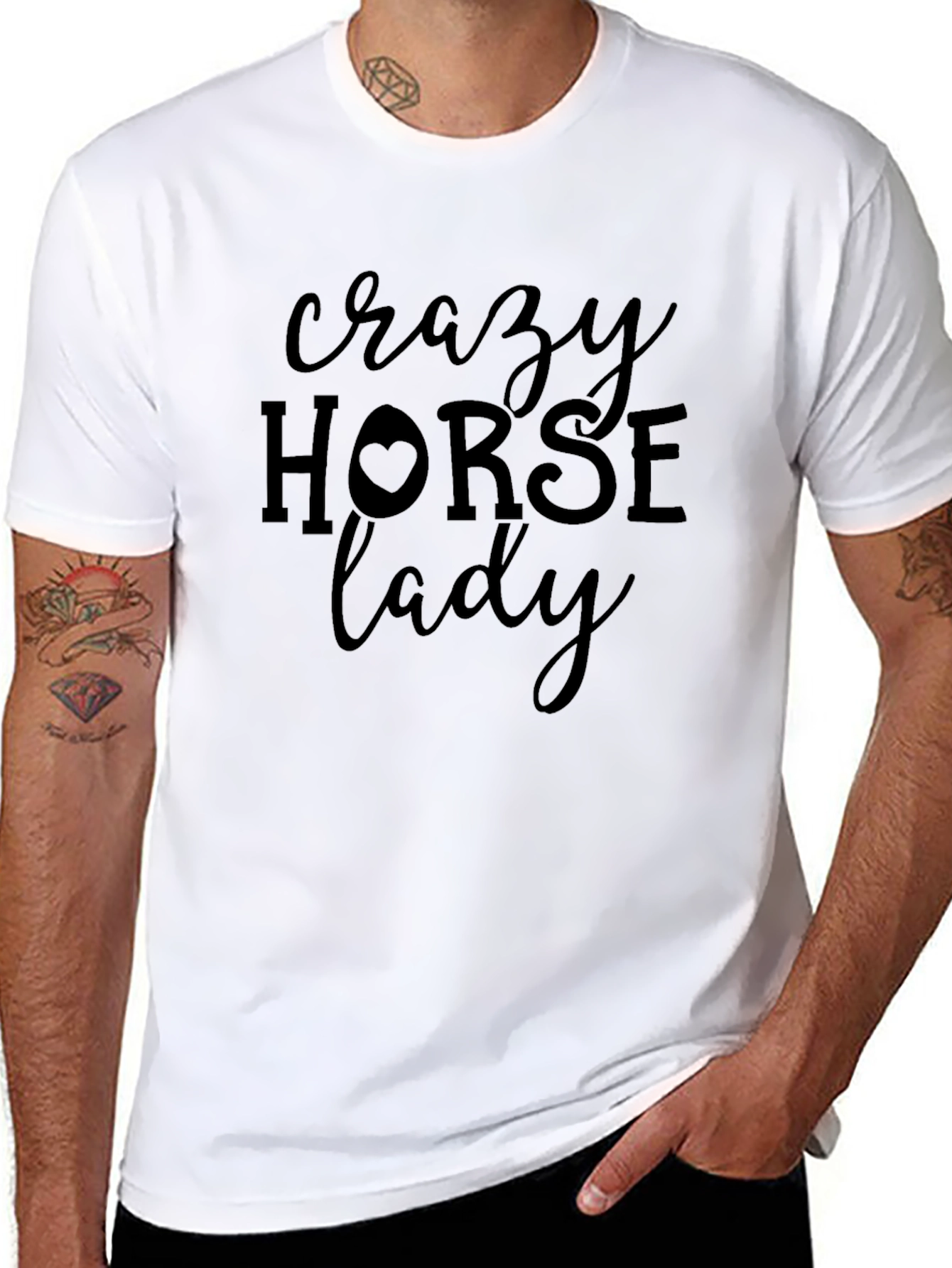 Crazy Horse Lady Black T-Shirt