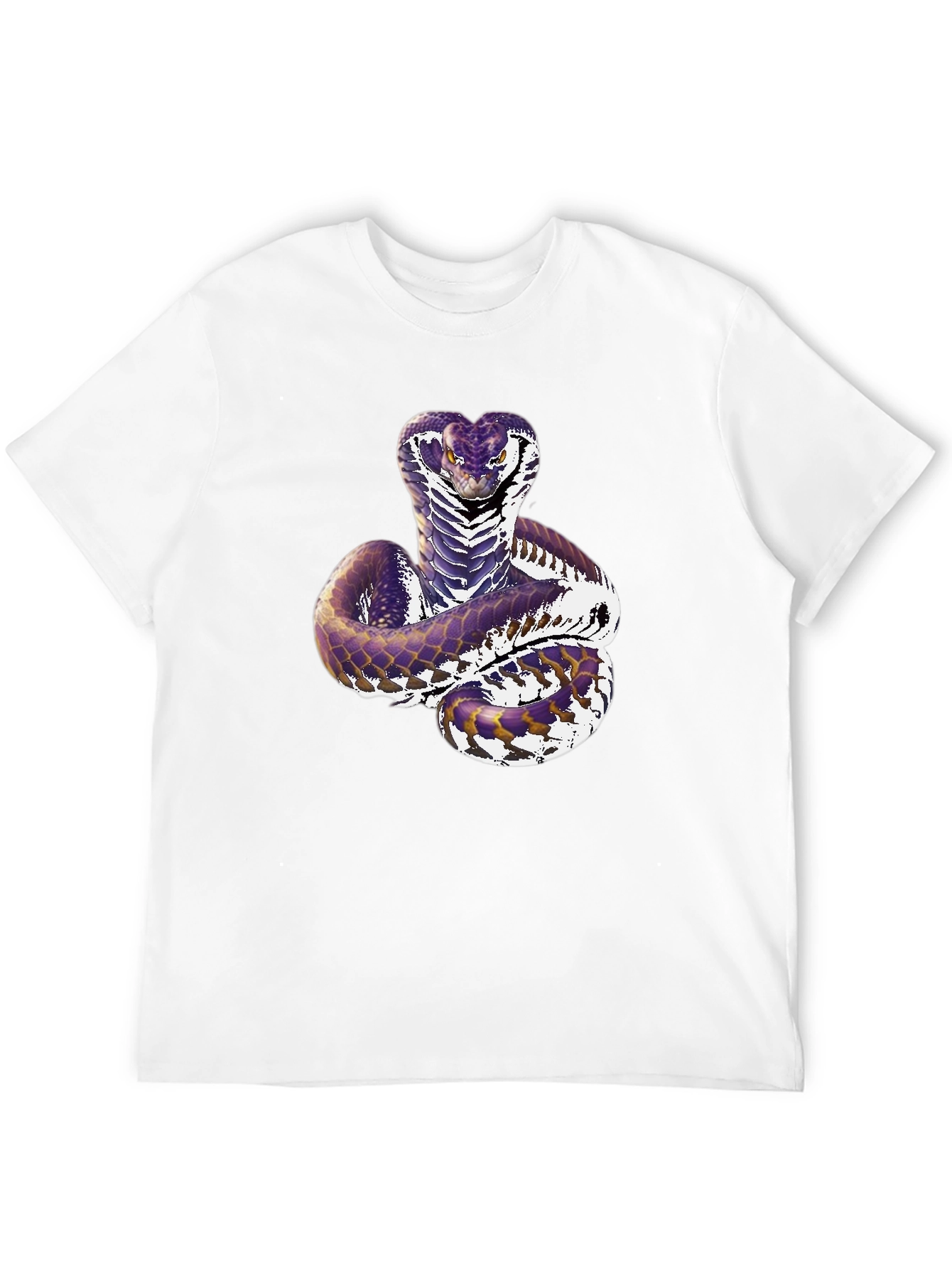 Mens Black Cobra Snake Graphic T-Shirt