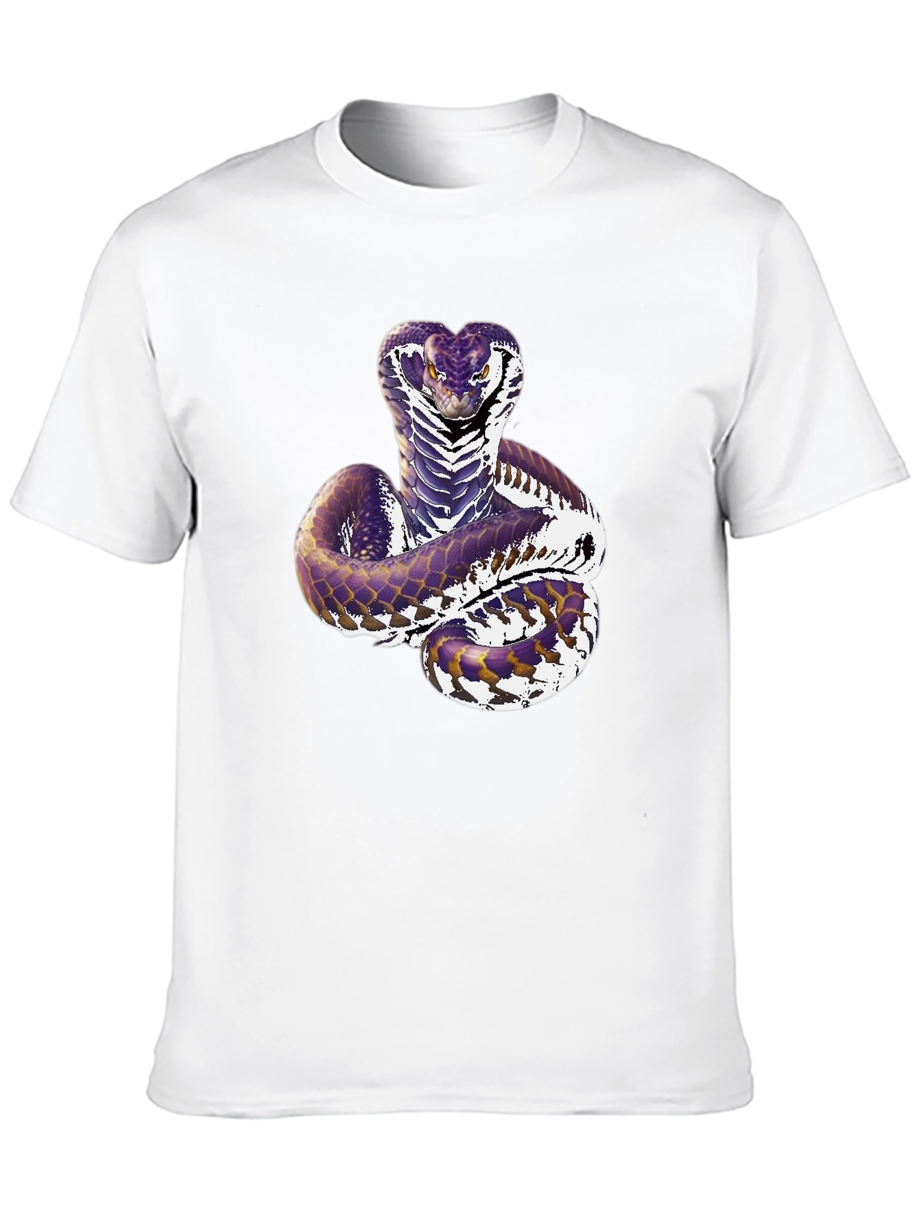 Mens Black Cobra Snake Graphic T-Shirt