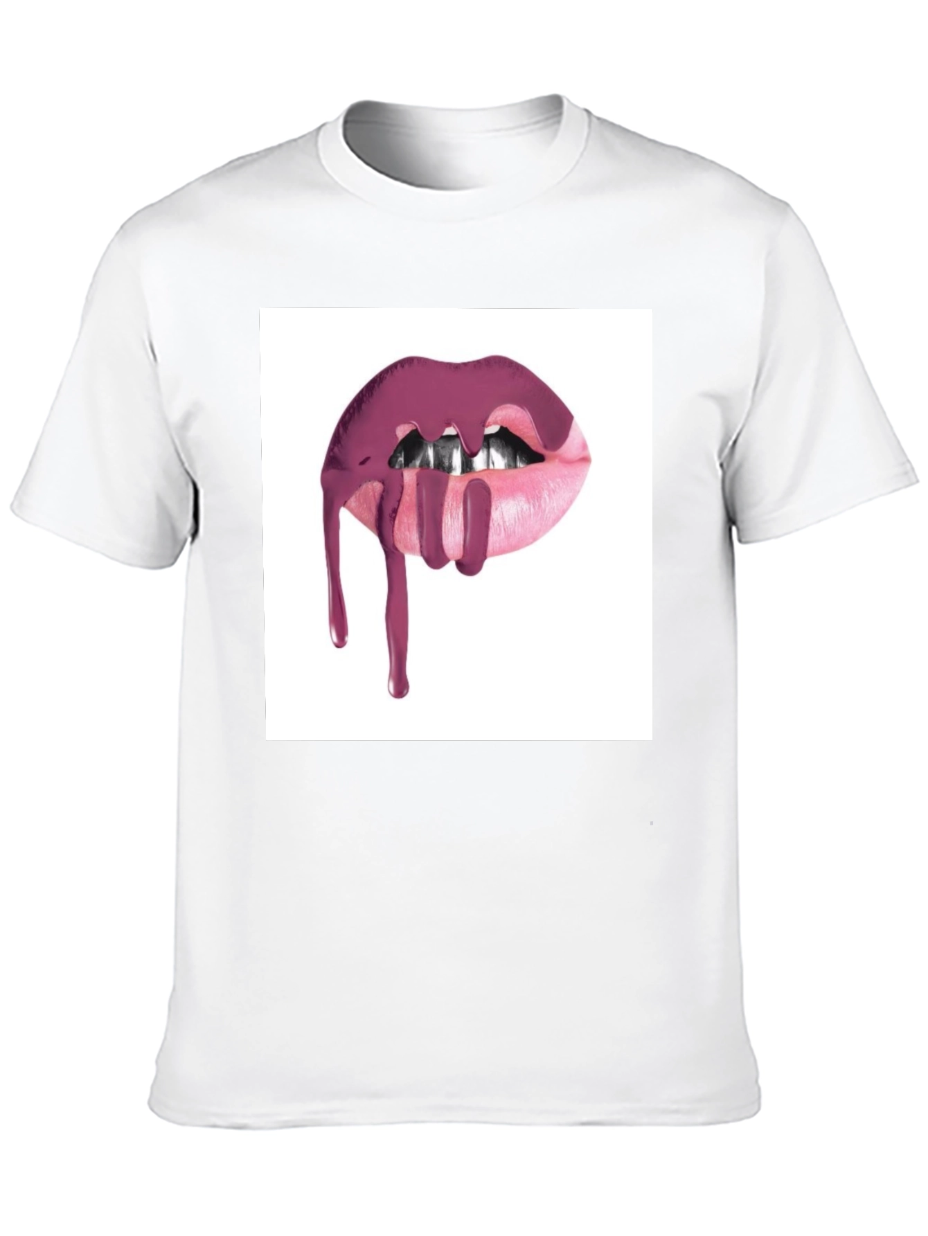 Lips Dripping Black T-Shirt - Modern Graphic Tee