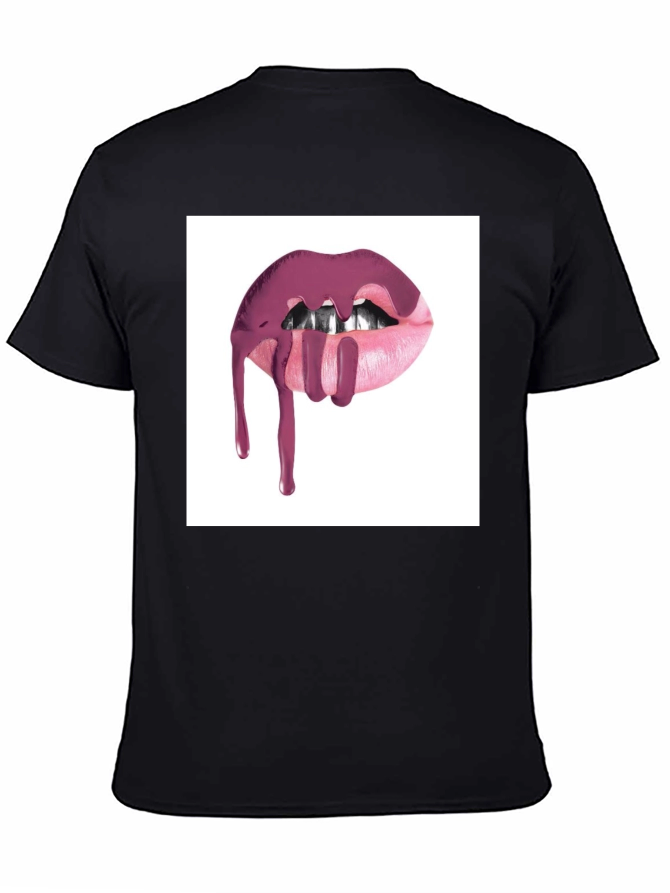 Lips Dripping Black T-Shirt - Modern Graphic Tee