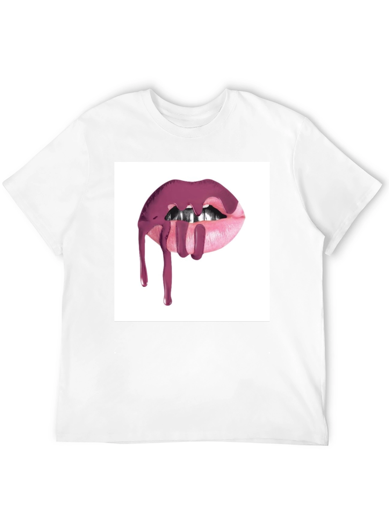 Lips Dripping Black T-Shirt - Modern Graphic Tee