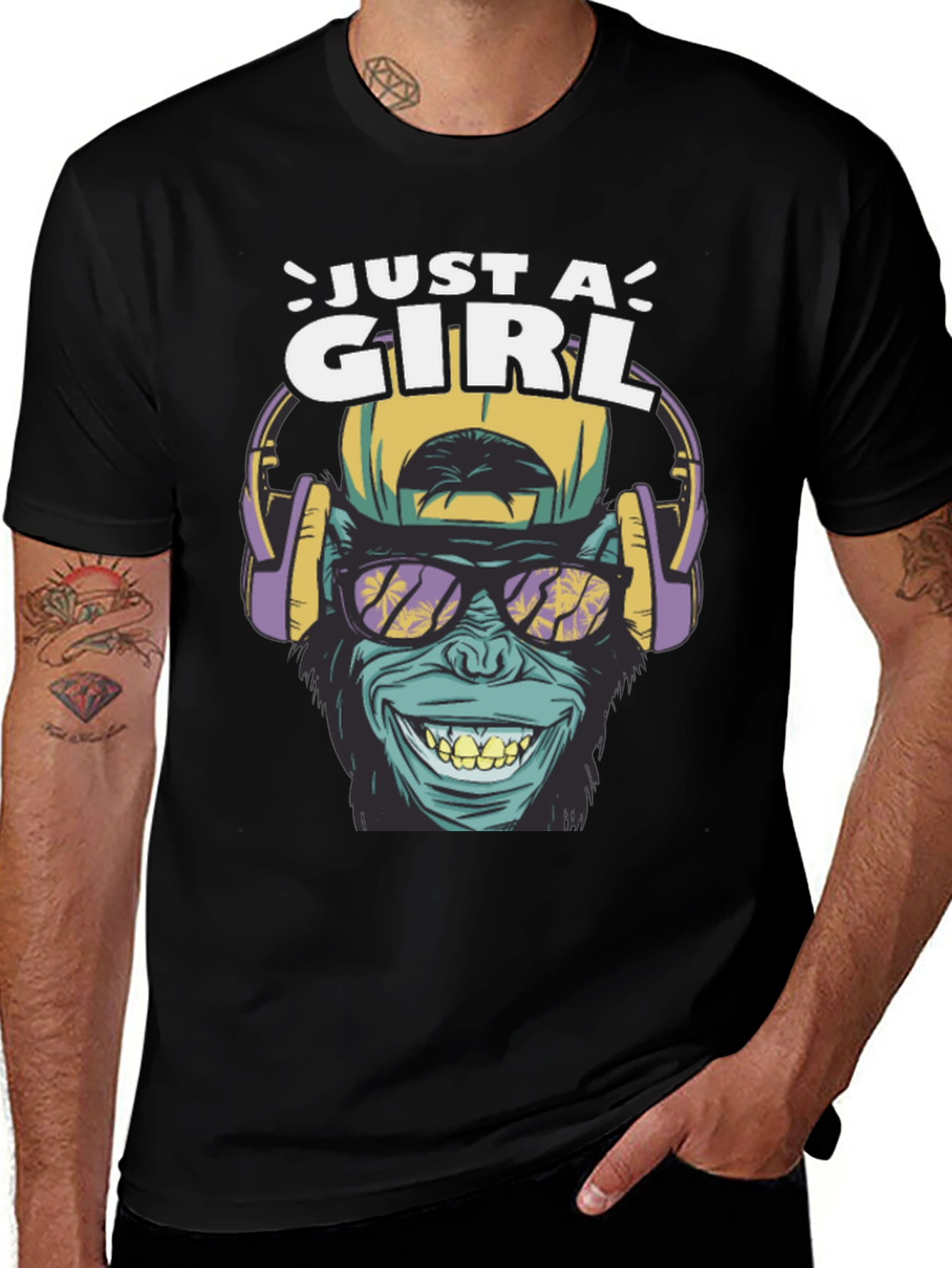 Just A Girl Ape Graphic T-Shirt