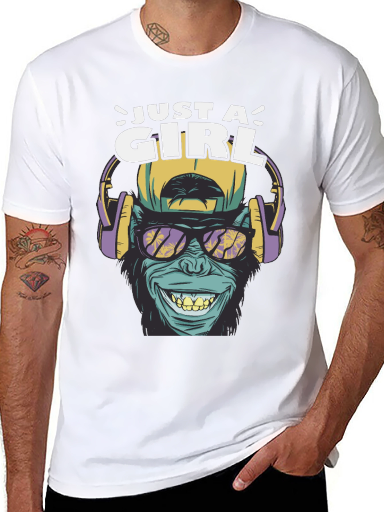 Just A Girl Ape Graphic T-Shirt