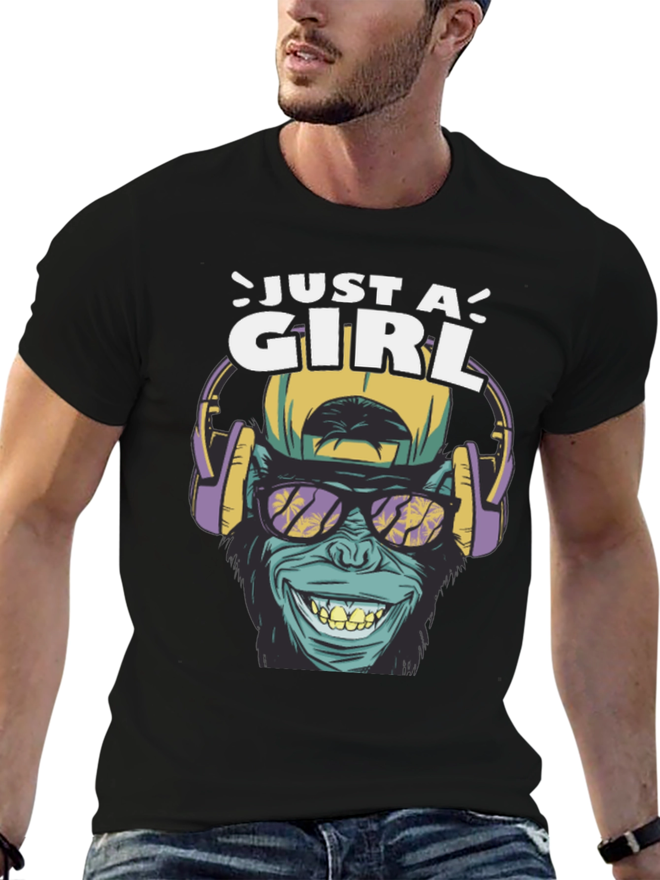 Just A Girl Ape Graphic T-Shirt