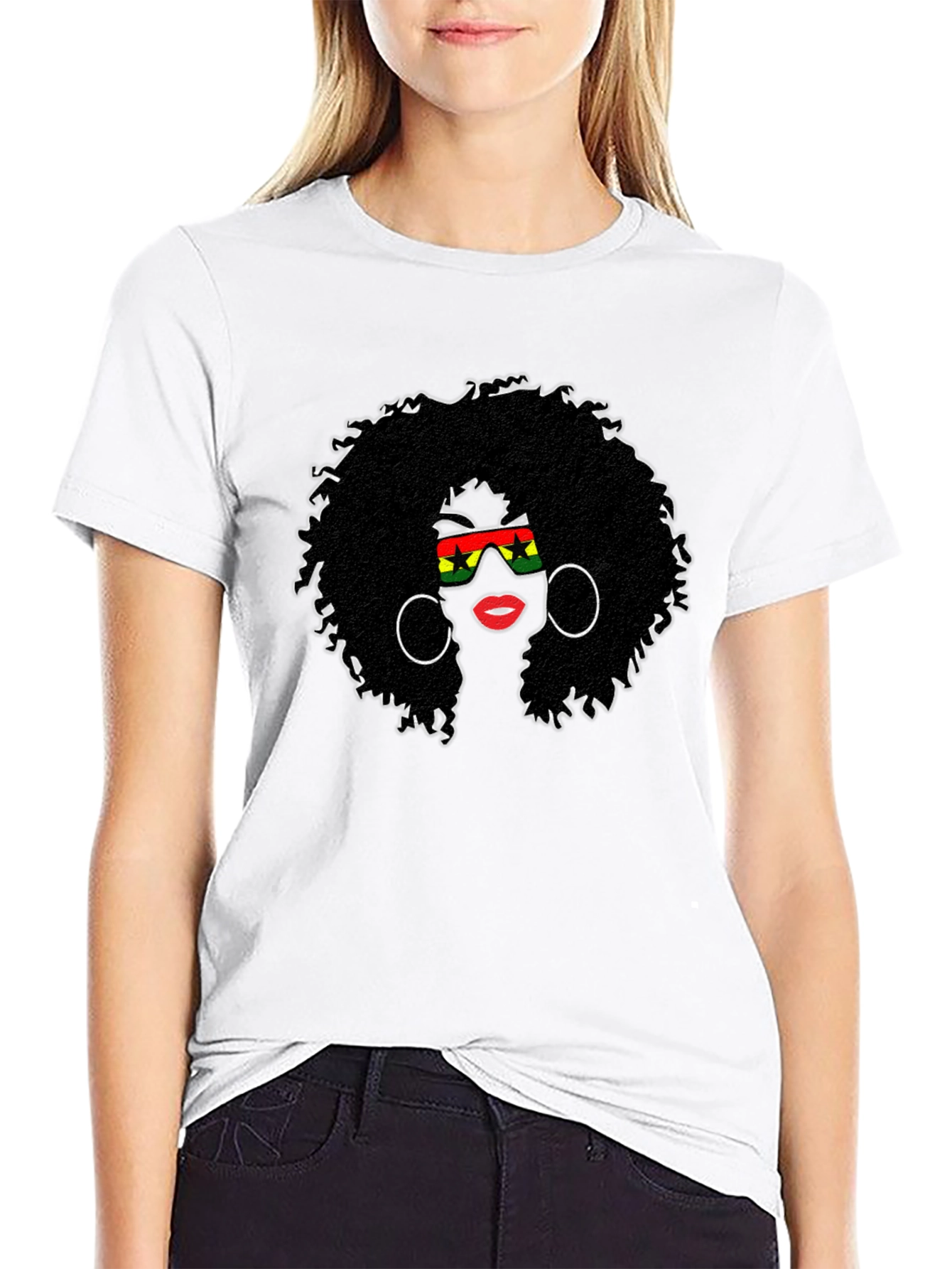 Afro Woman Graphic Tee - Black Pride T-Shirt