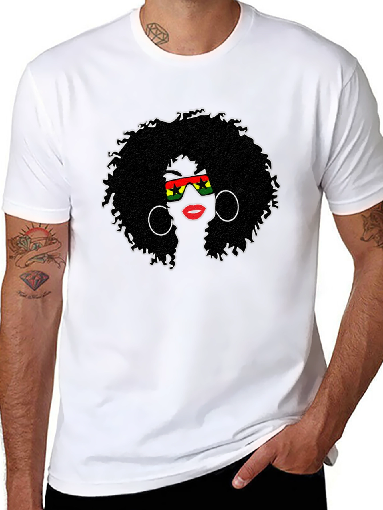 Afro Woman Graphic Tee - Black Pride T-Shirt