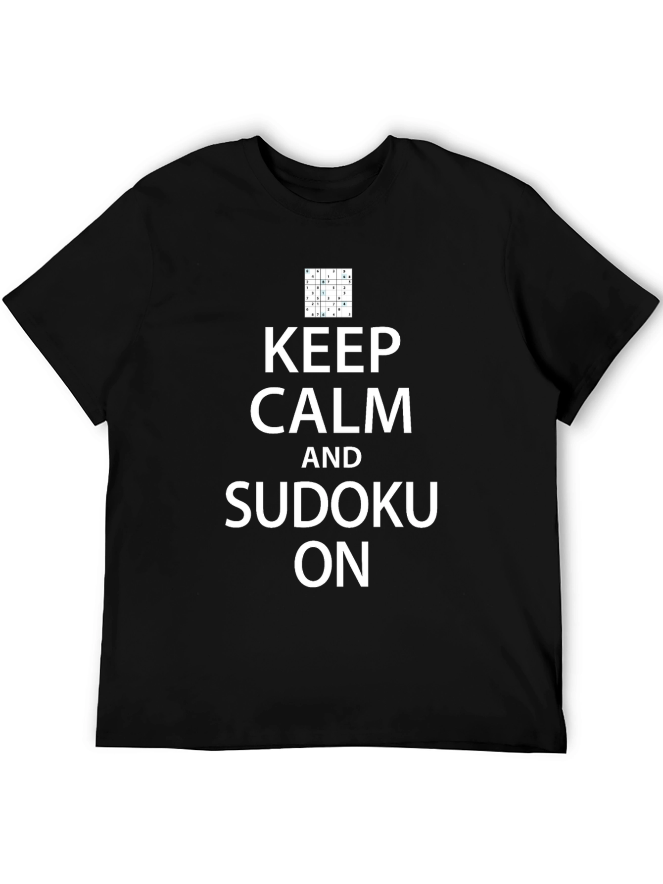 Keep Calm and Sudoku On T-Shirt - Black