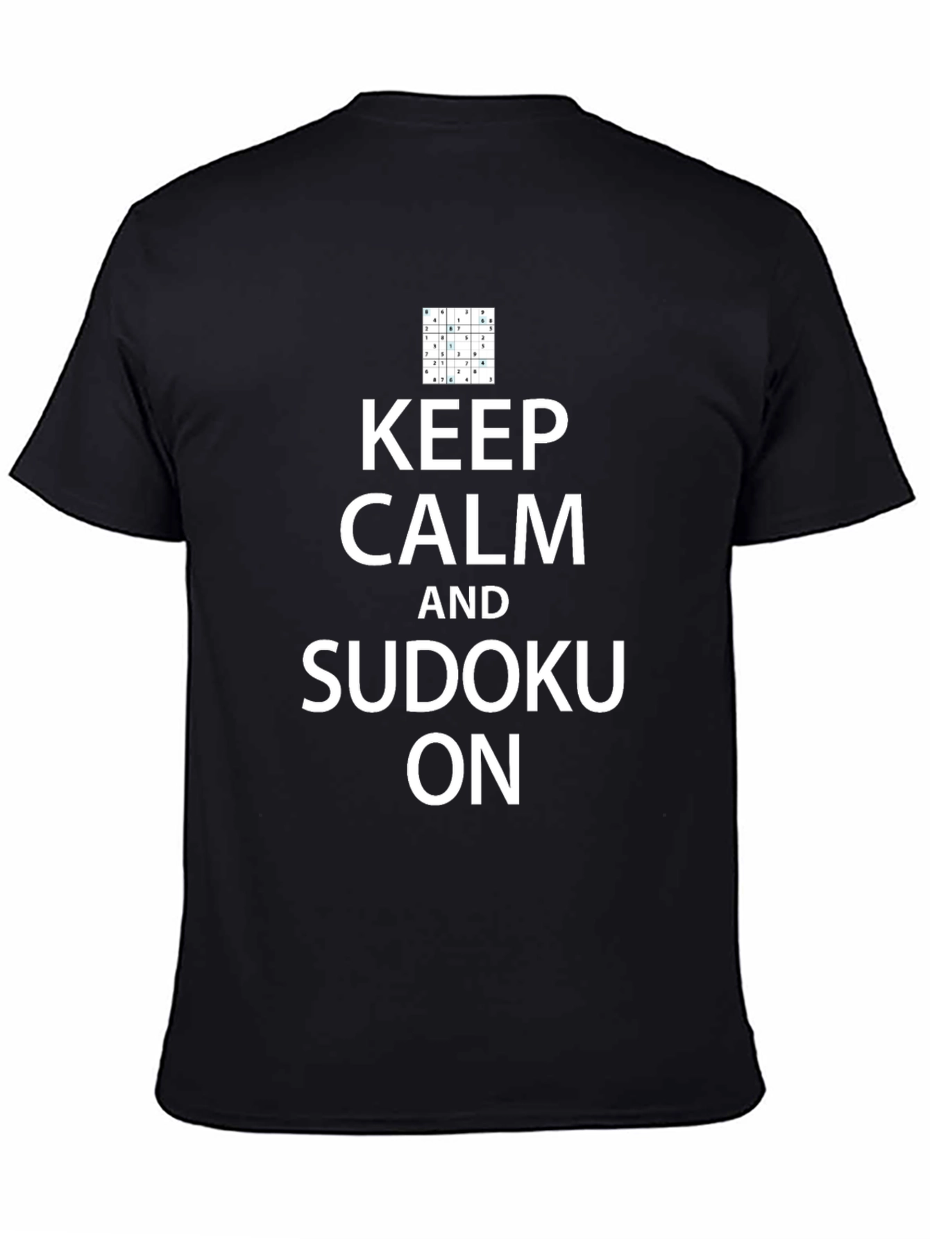 Keep Calm and Sudoku On T-Shirt - Black