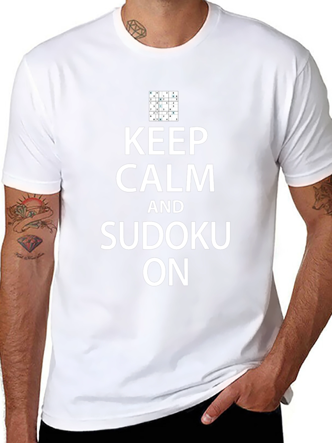 Keep Calm and Sudoku On T-Shirt - Black
