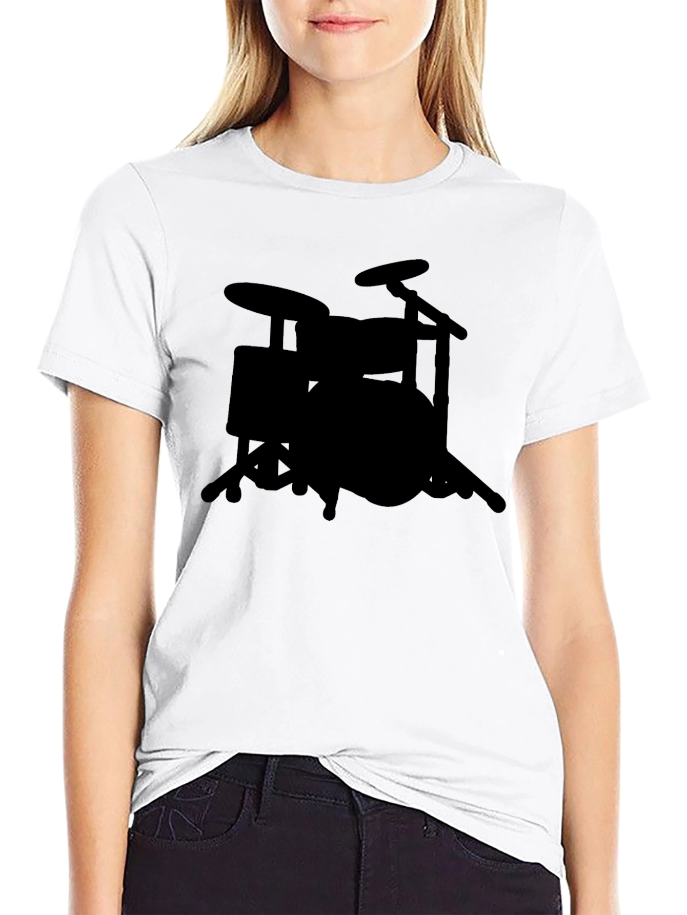 Black Drum Kit T-Shirt - Musician Style