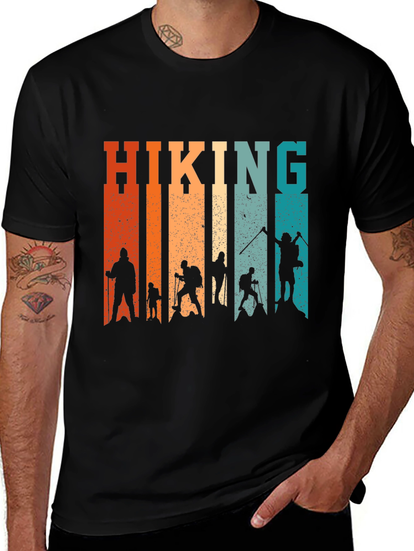 Retro Hiking T-Shirt - Adventure Design