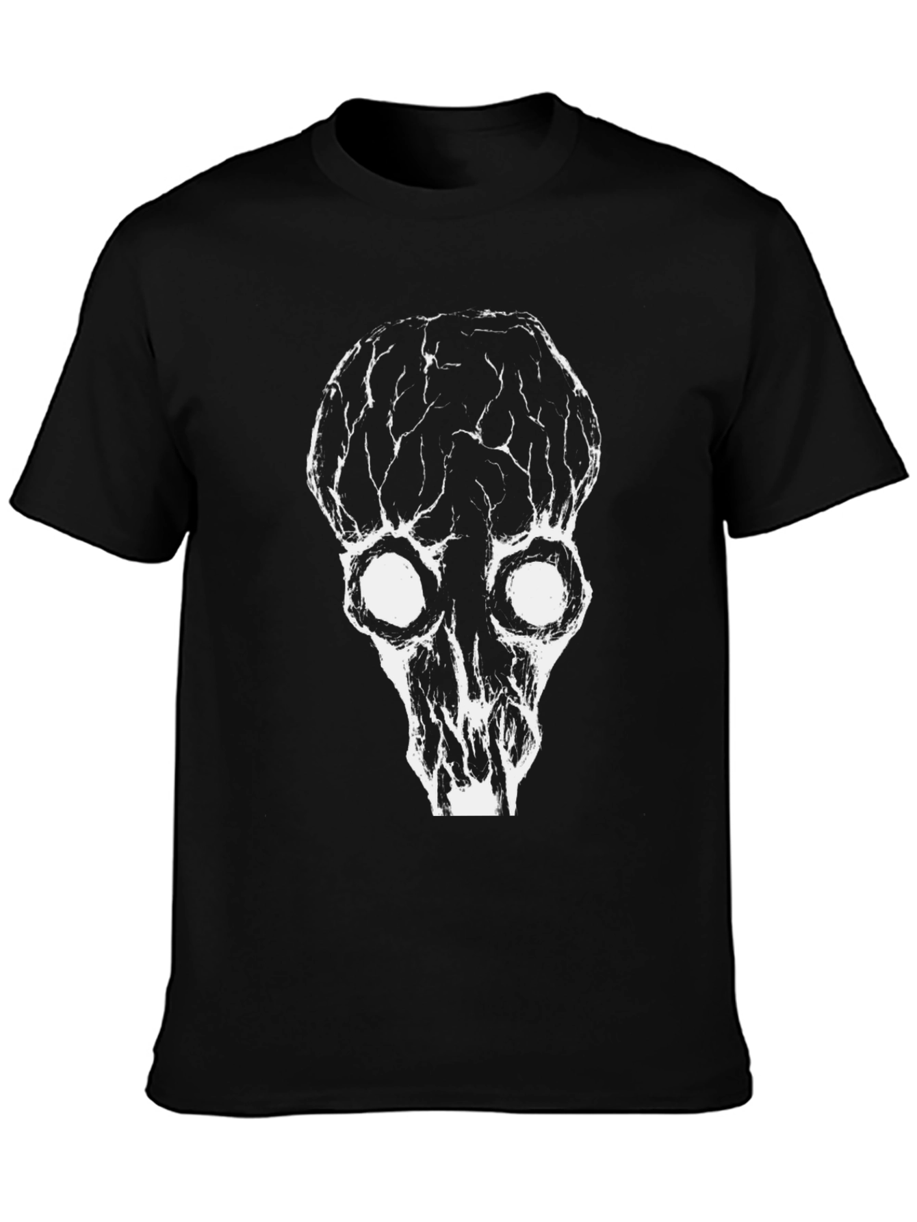 Grunge Skull Graphic Black T-Shirt