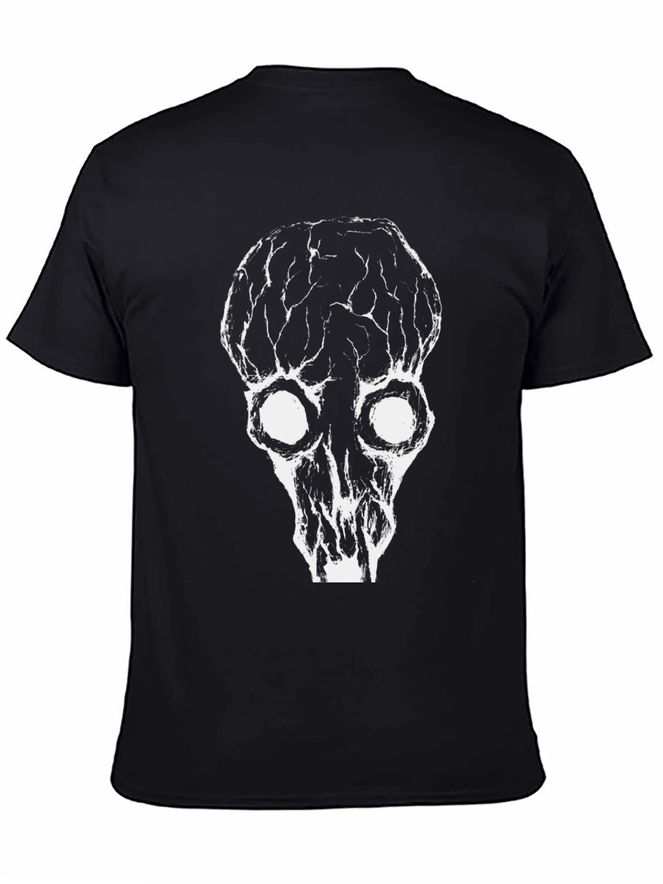 Grunge Skull Graphic Black T-Shirt