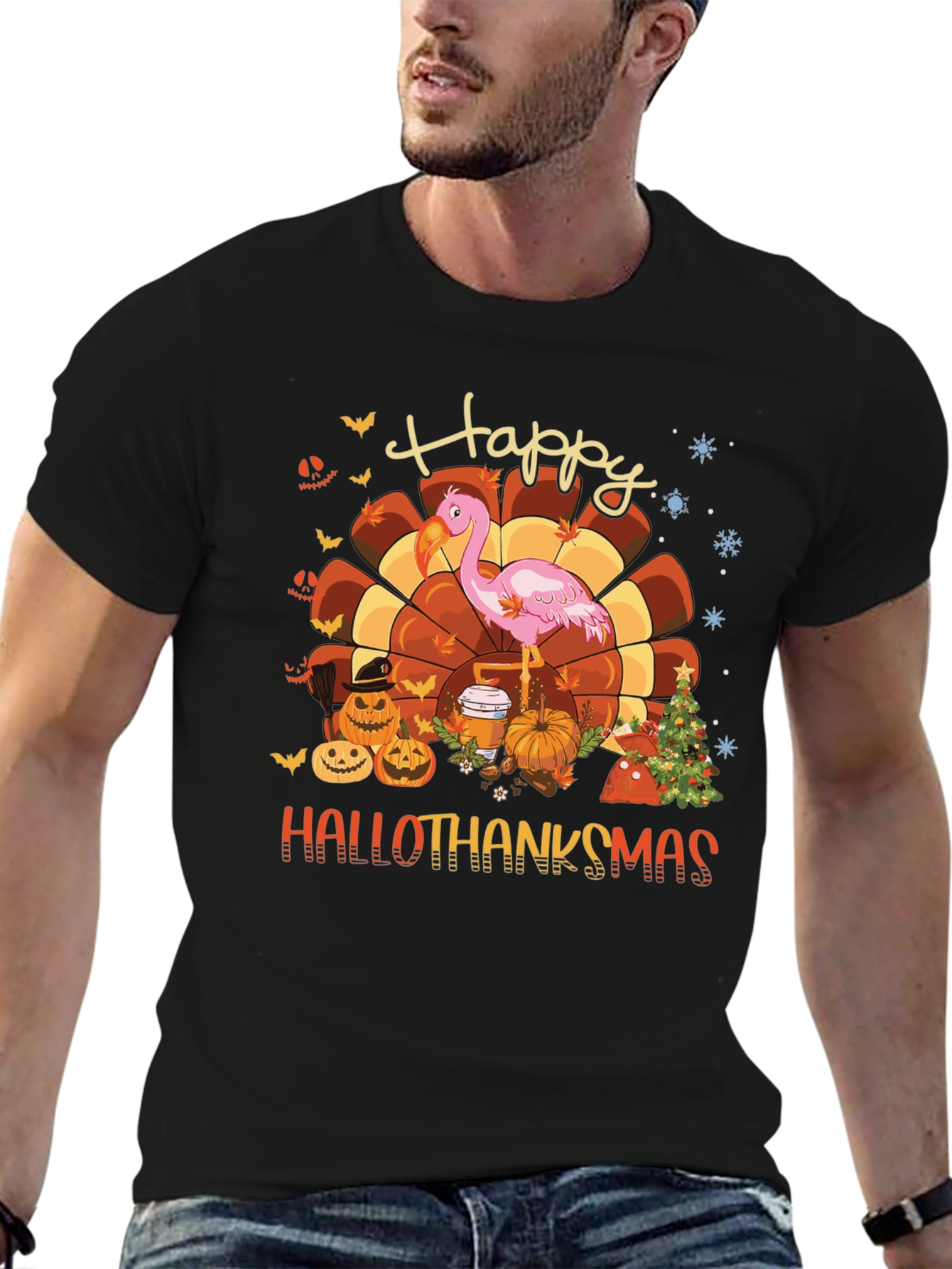 Hallothanksmas Flamingo Tee