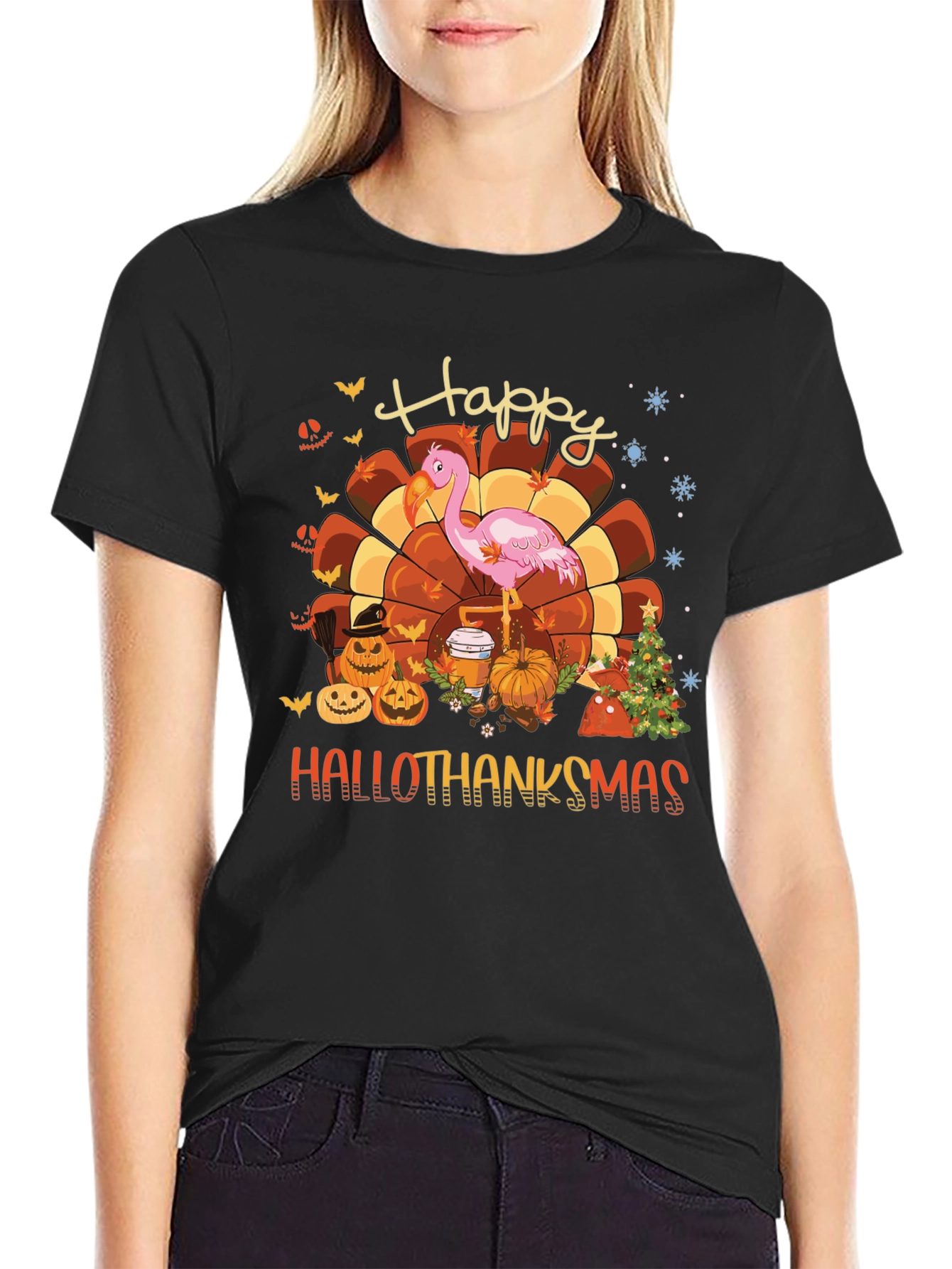Hallothanksmas Flamingo Tee