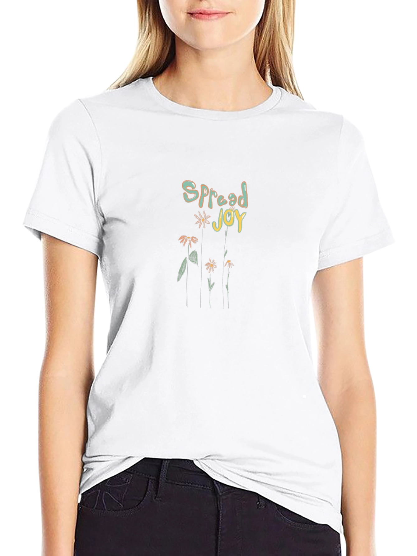 Spread Joy Graphic Tee - Black Casual Shirt