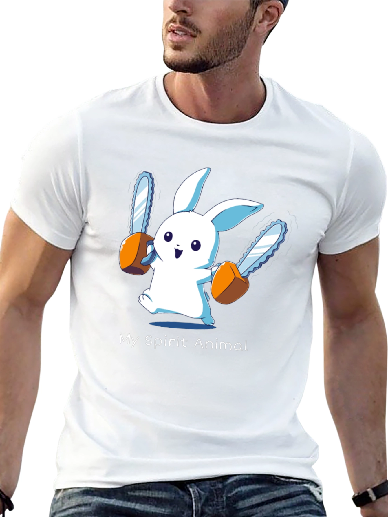 My Spirit Animal Chainsaw Bunny Graphic Tee