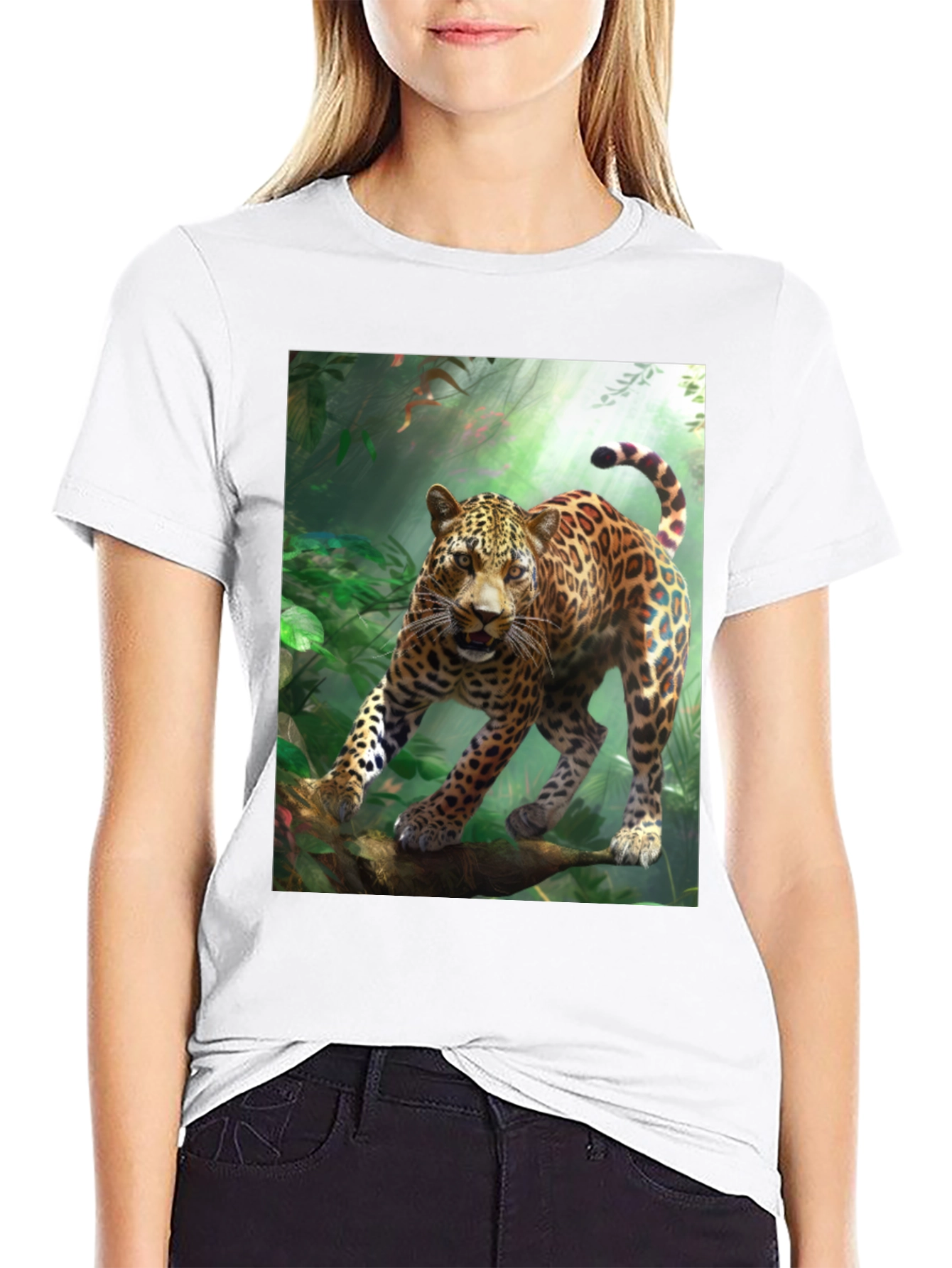Leopard Jungle Graphic Tee - Wild Animal Print