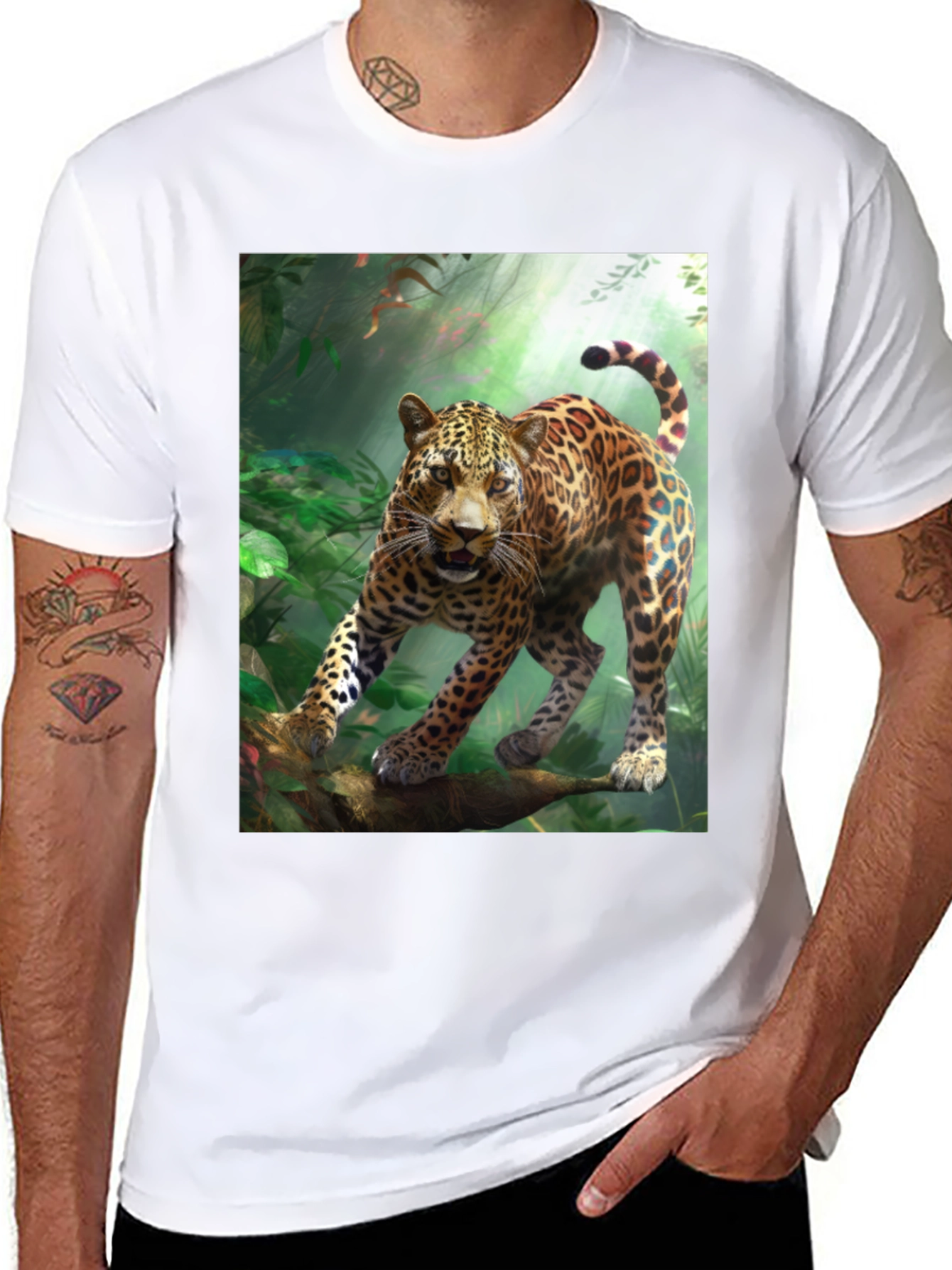 Leopard Jungle Graphic Tee - Wild Animal Print