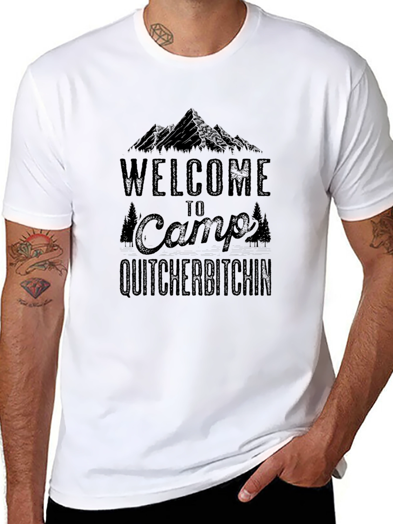 Camp Quitcherbitchin Black Graphic Tee