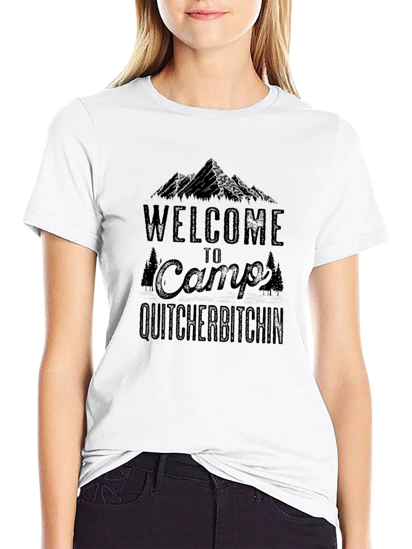 Camp Quitcherbitchin Black Graphic Tee