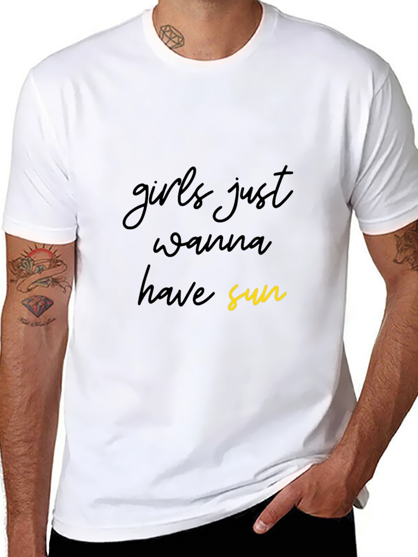Girls Just Wanna Have Sun Black Graphic Tee