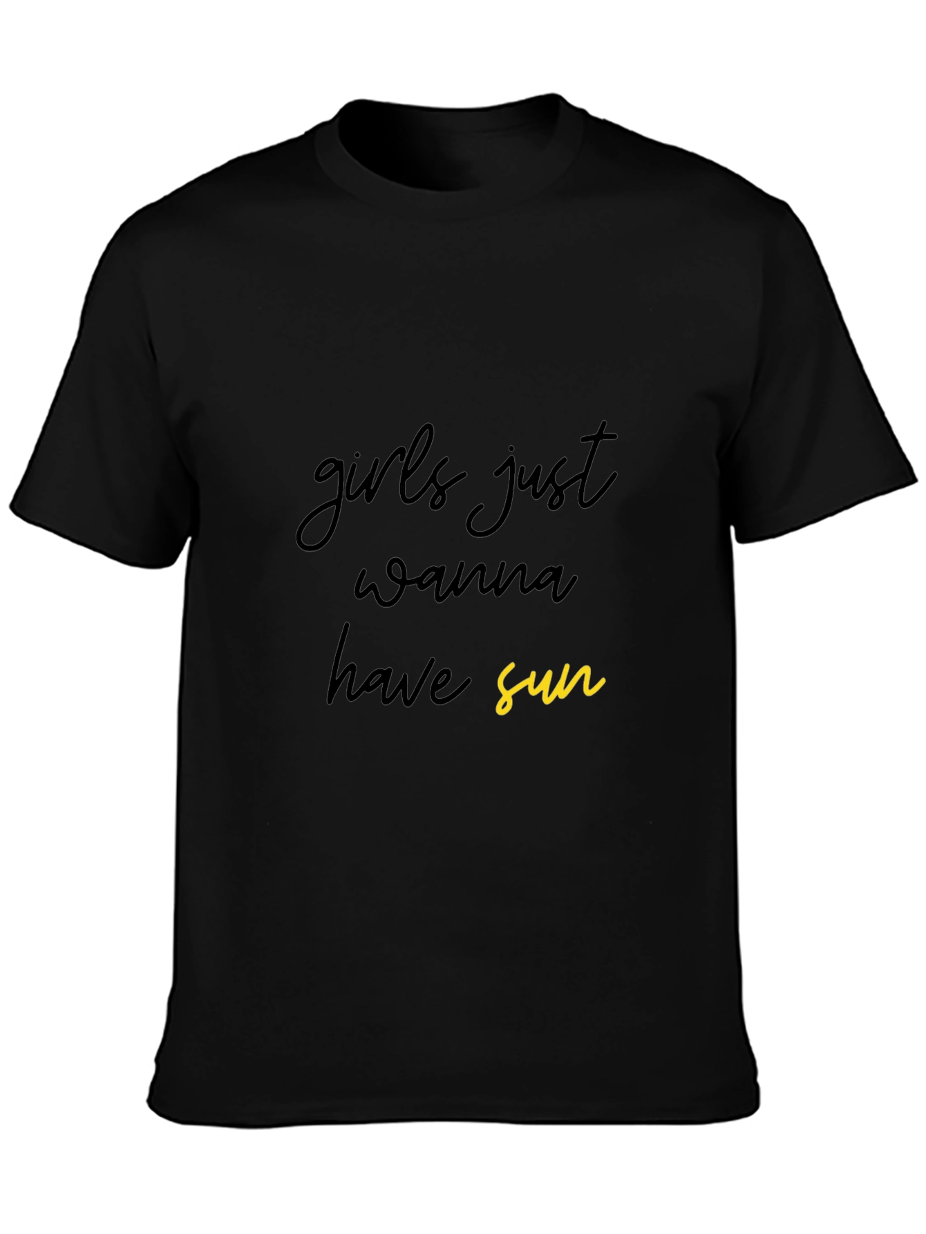 Girls Just Wanna Have Sun Black Graphic Tee