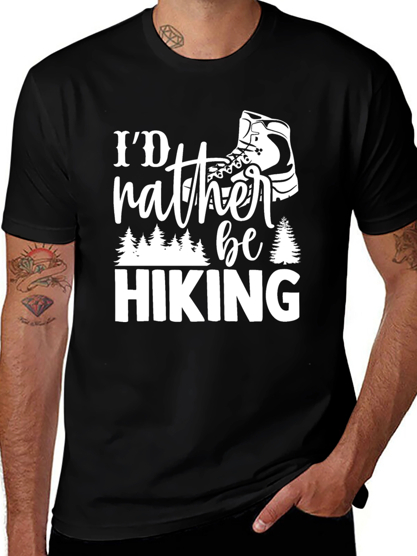Id Rather Be Hiking Graphic T-Shirt - Adventure Apparel