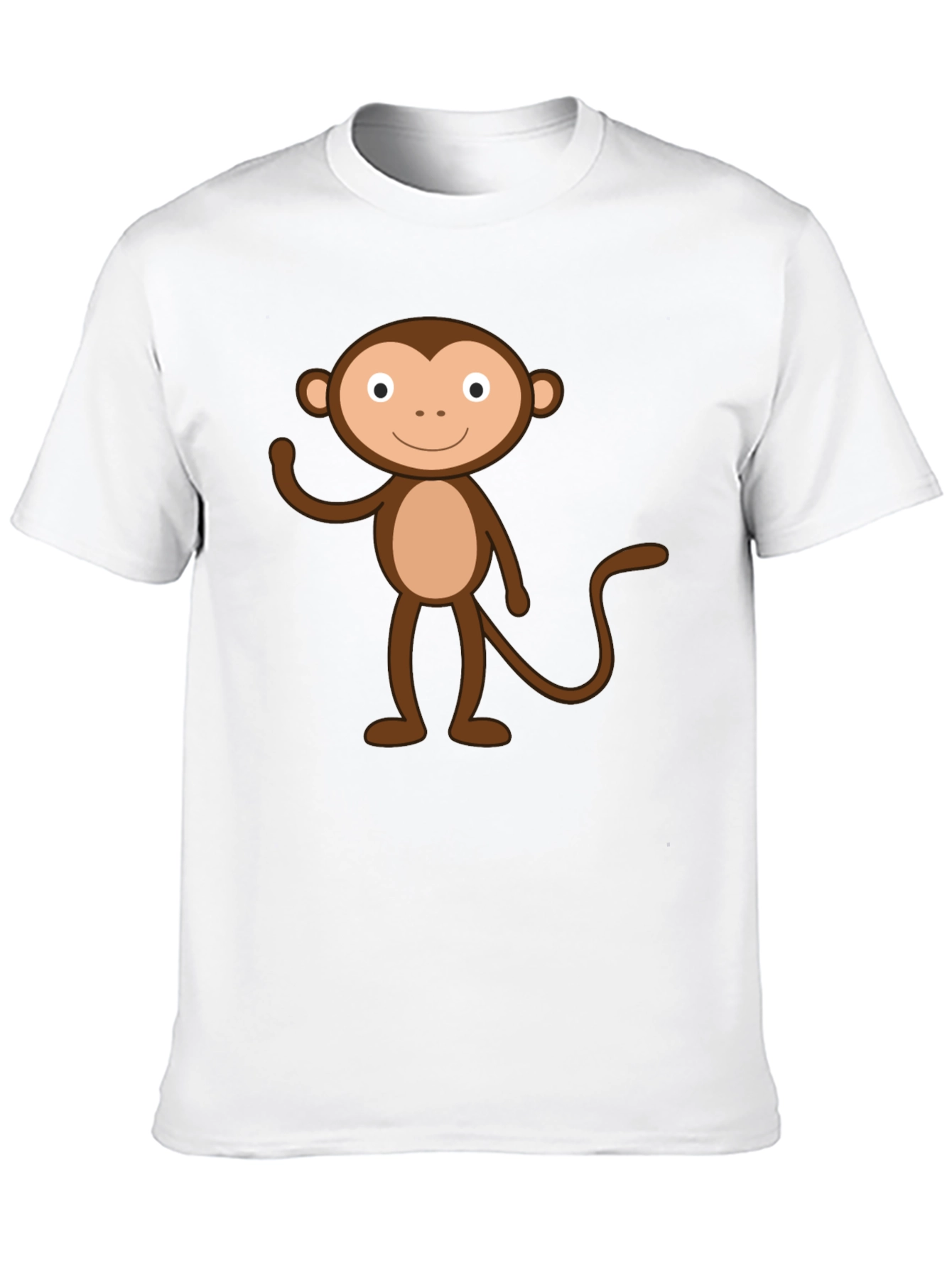 Cartoon Monkey Graphic Black T-Shirt