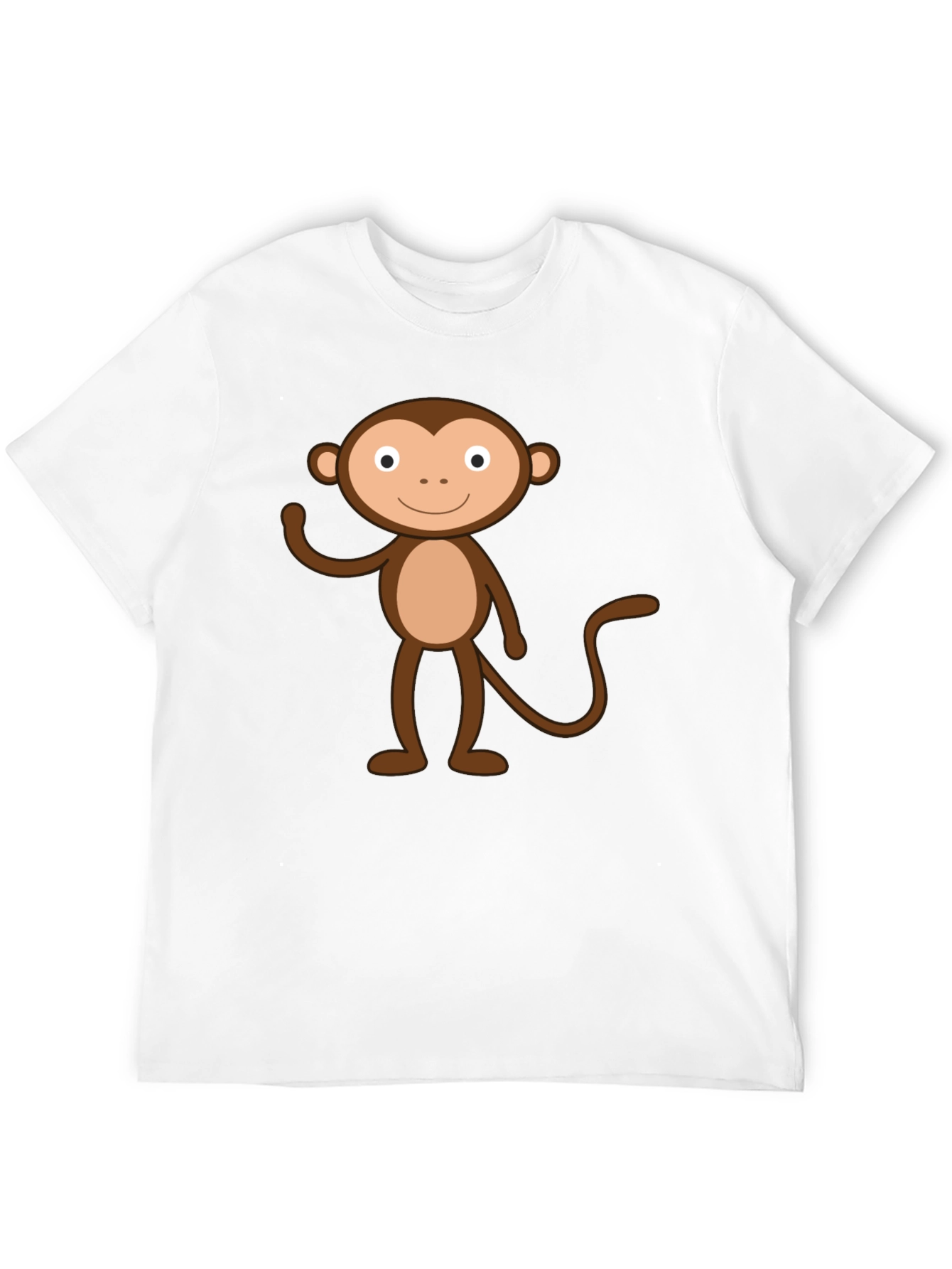 Cartoon Monkey Graphic Black T-Shirt