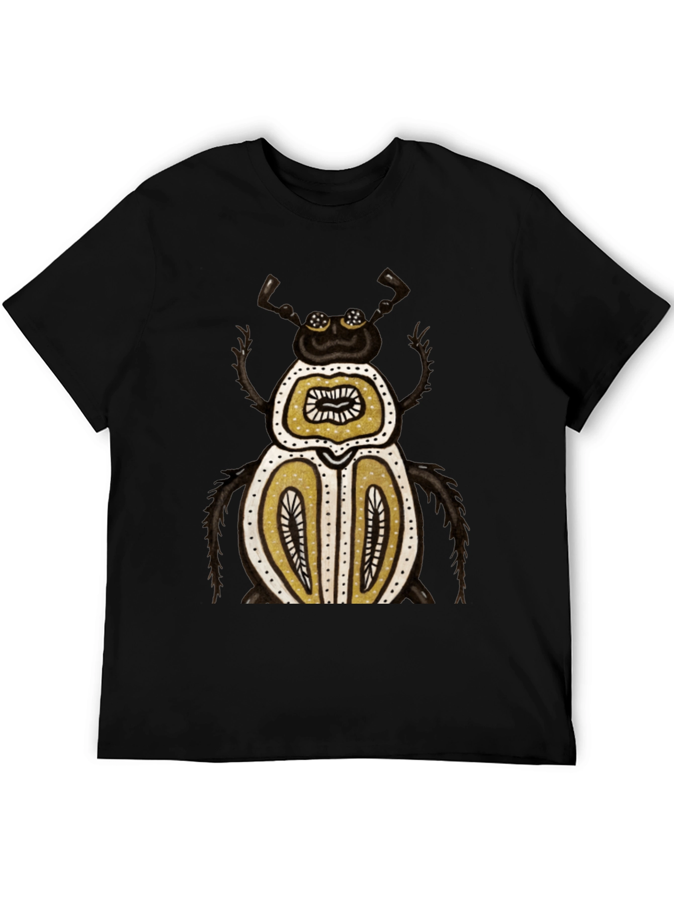 Unique Beetle Graphic Tee - Black Cotton T-Shirt