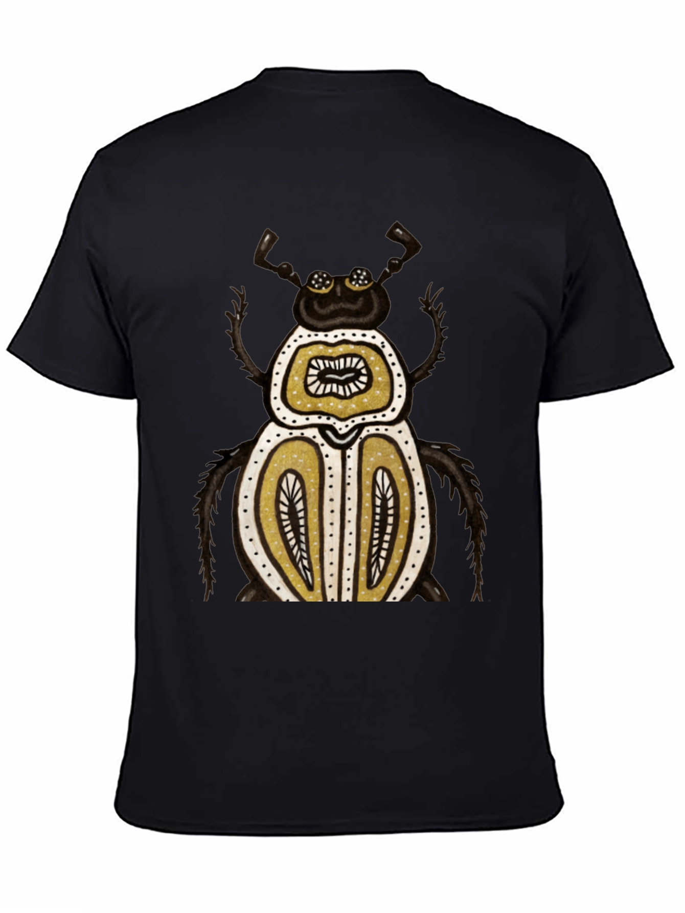 Unique Beetle Graphic Tee - Black Cotton T-Shirt