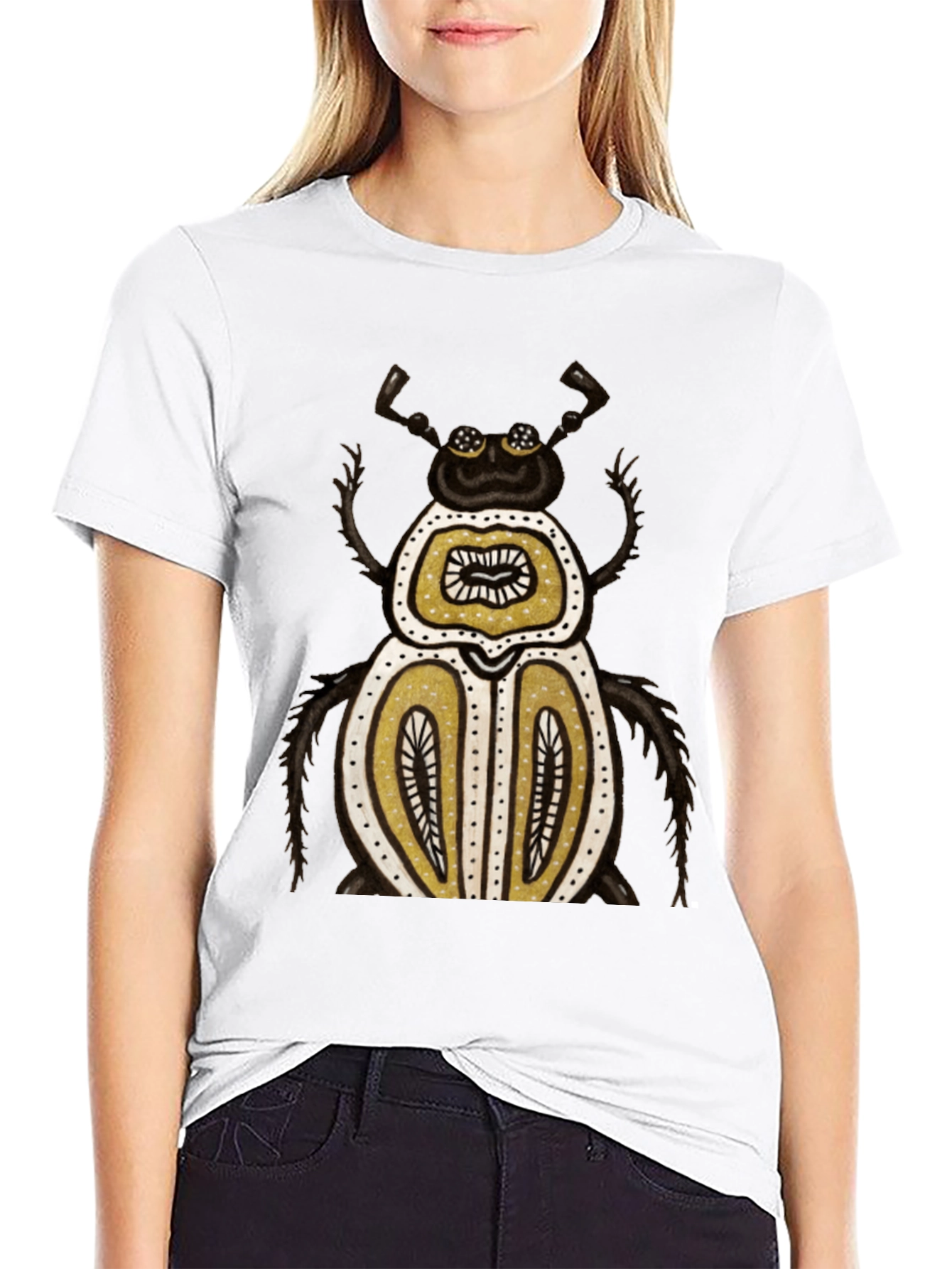 Unique Beetle Graphic Tee - Black Cotton T-Shirt